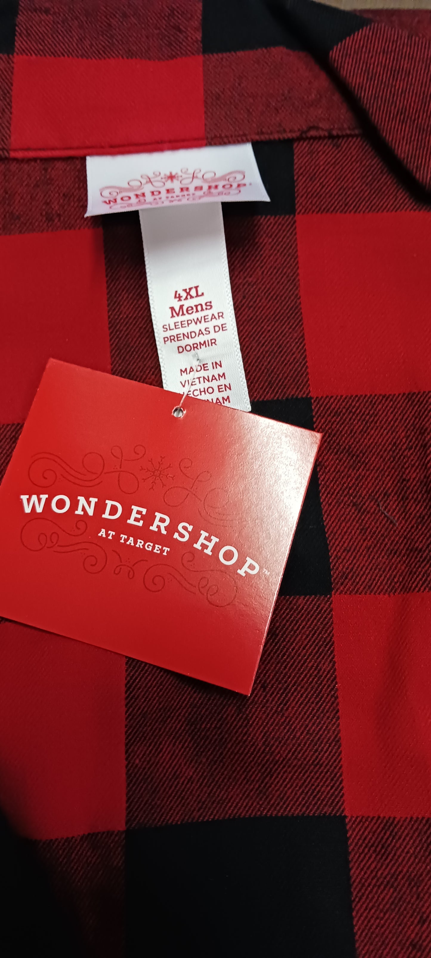 Men Pajama Set Color Red/Blk. Color Block Plaid Size 4XL Big Men "New Arrival"