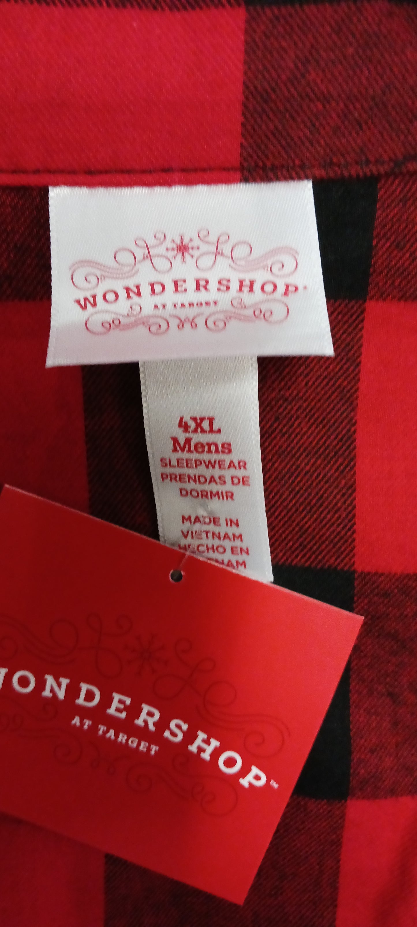 Men Pajama Set Color Red/Blk. Color Block Plaid Size 4XL Big Men "New Arrival"