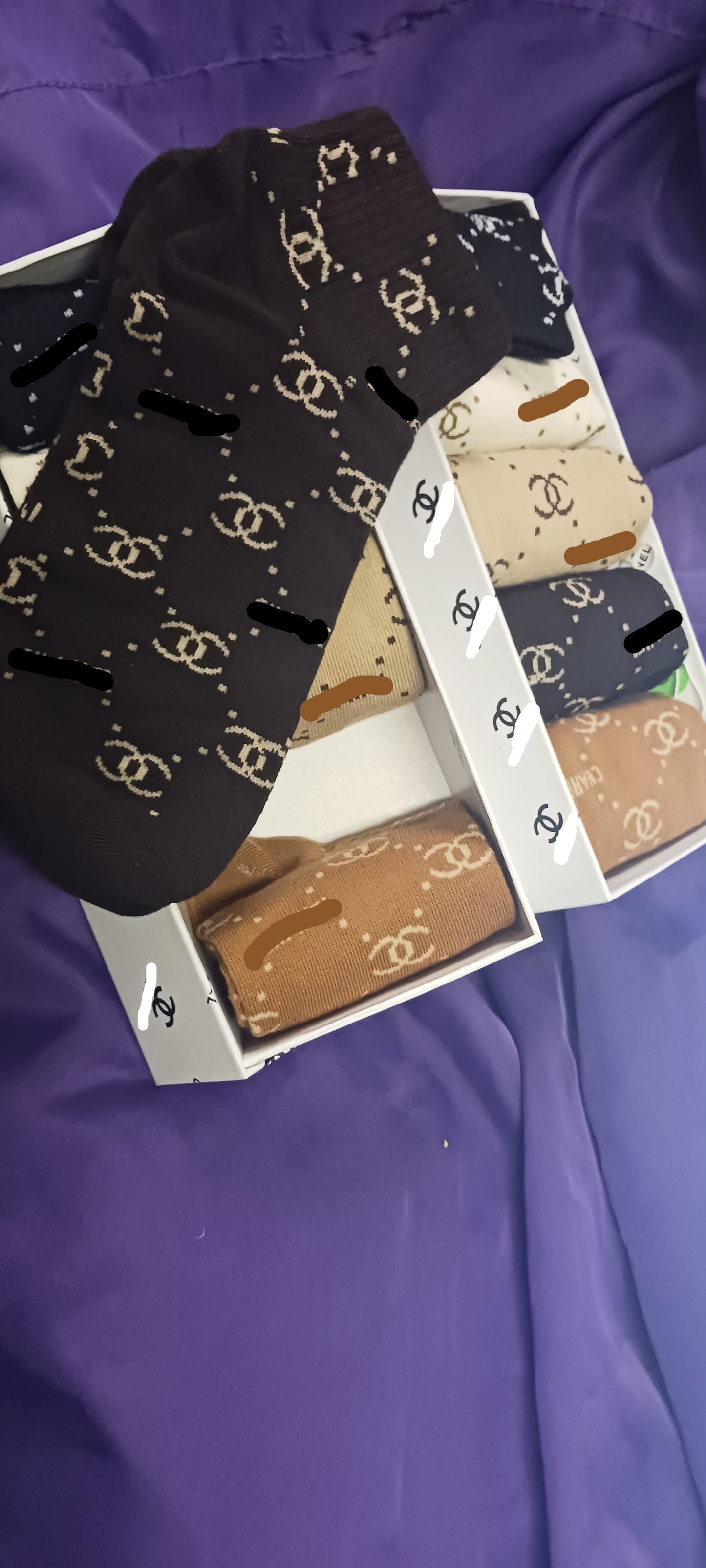 Woman C Ankle Socks "New Arrival" With Box Different Colors