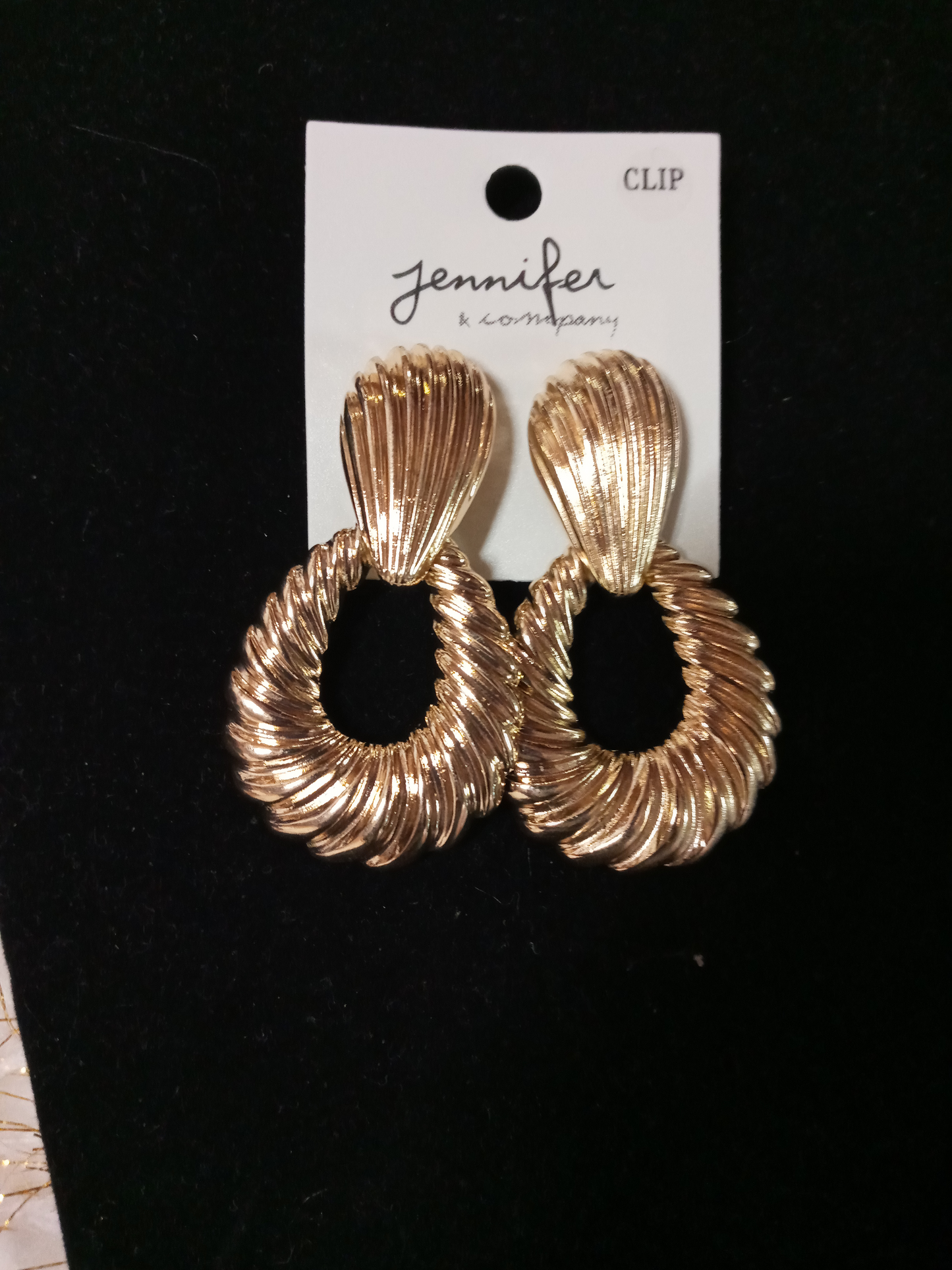 Jennifer Gold Hanging Hoop Earrings