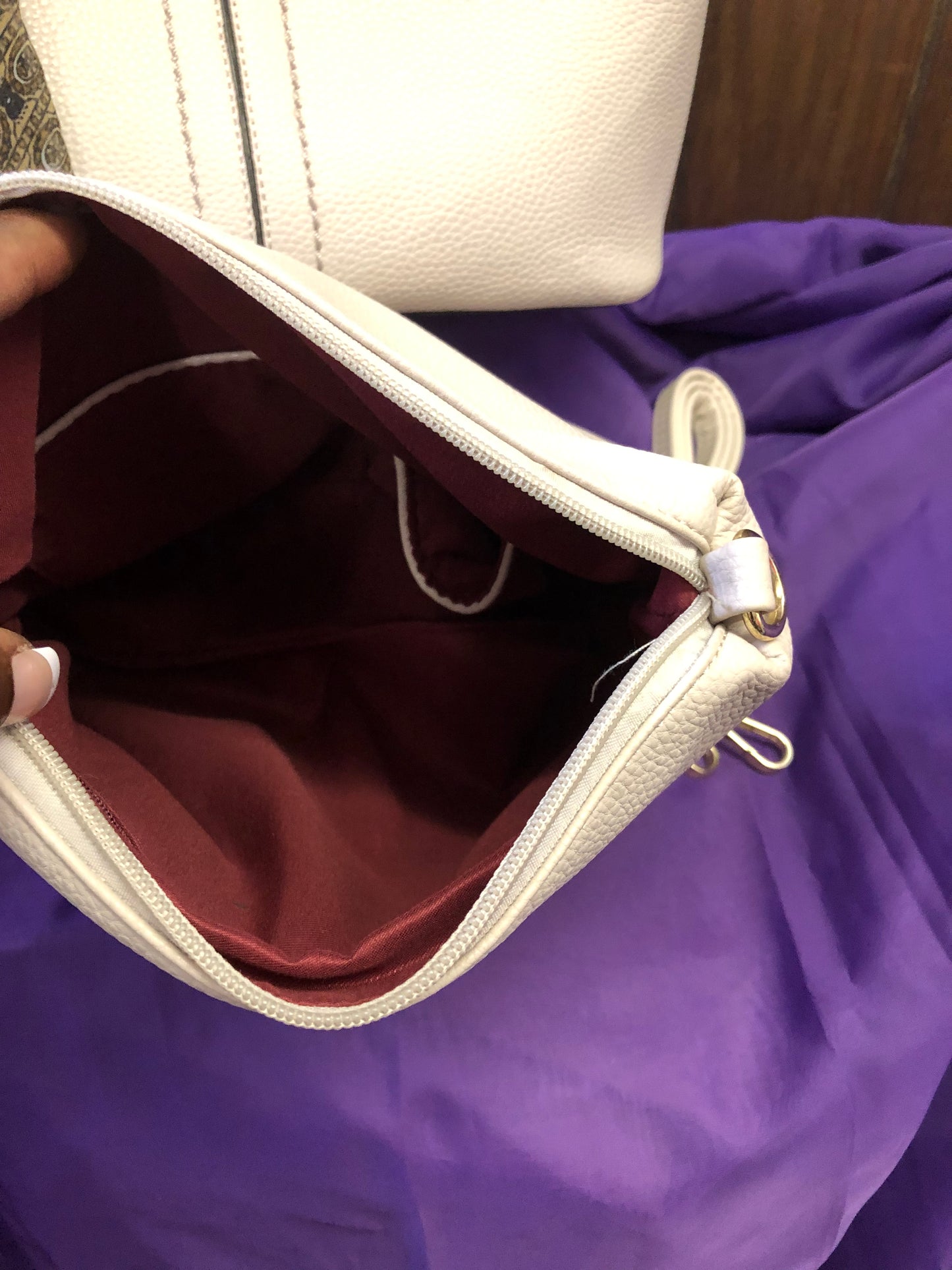 Womans 2 In-1 Fashion Crossbody Bag Color Cream