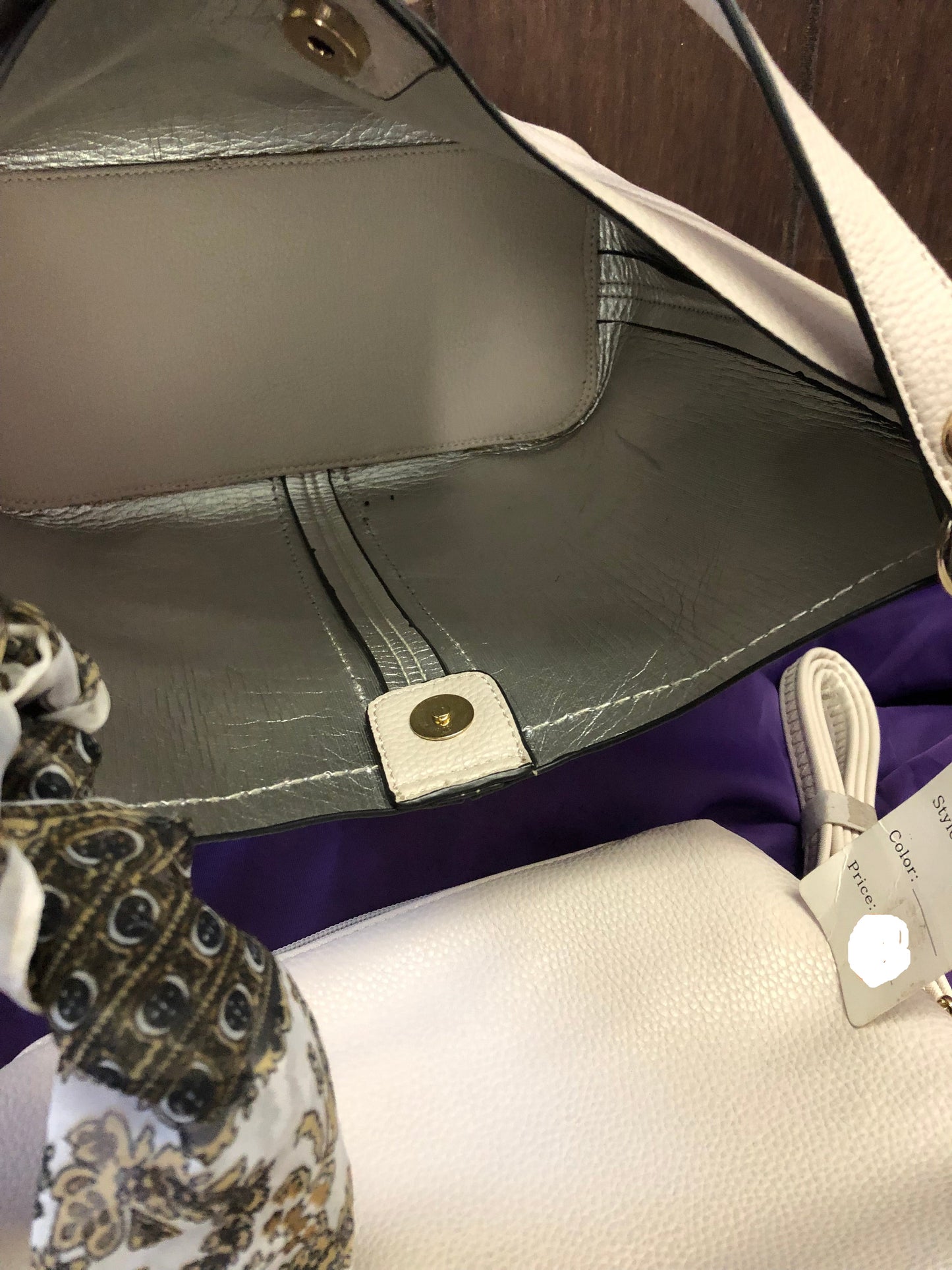 Womans 2 In-1 Fashion Crossbody Bag Color Cream