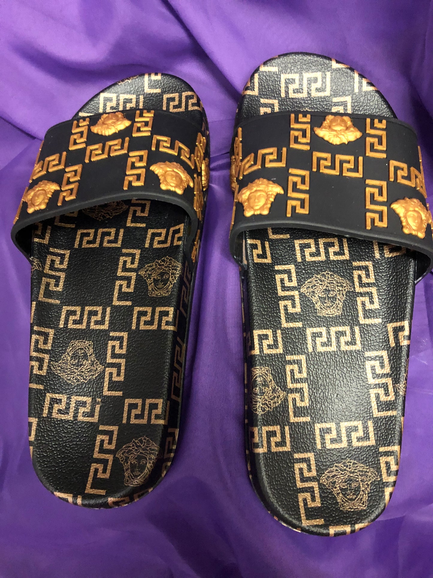 Woman Unisex Designer Slides Size 10 Color Brown