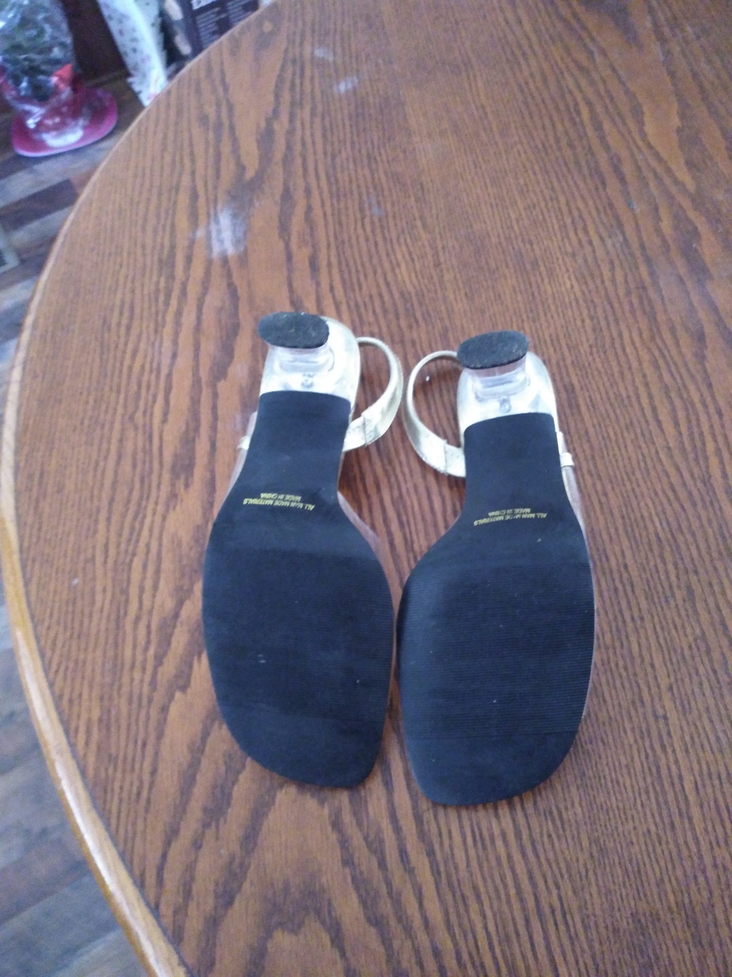 Woman Pre-Owned Clear With Bling Dress Scoop Hill Shoe Size 9