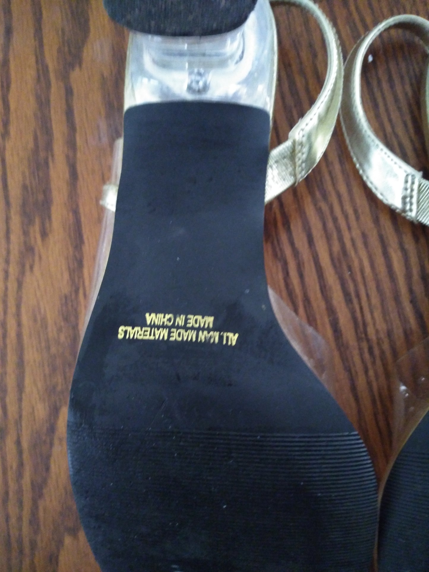 Woman Pre-Owned Clear With Bling Dress Scoop Hill Shoe Size 9