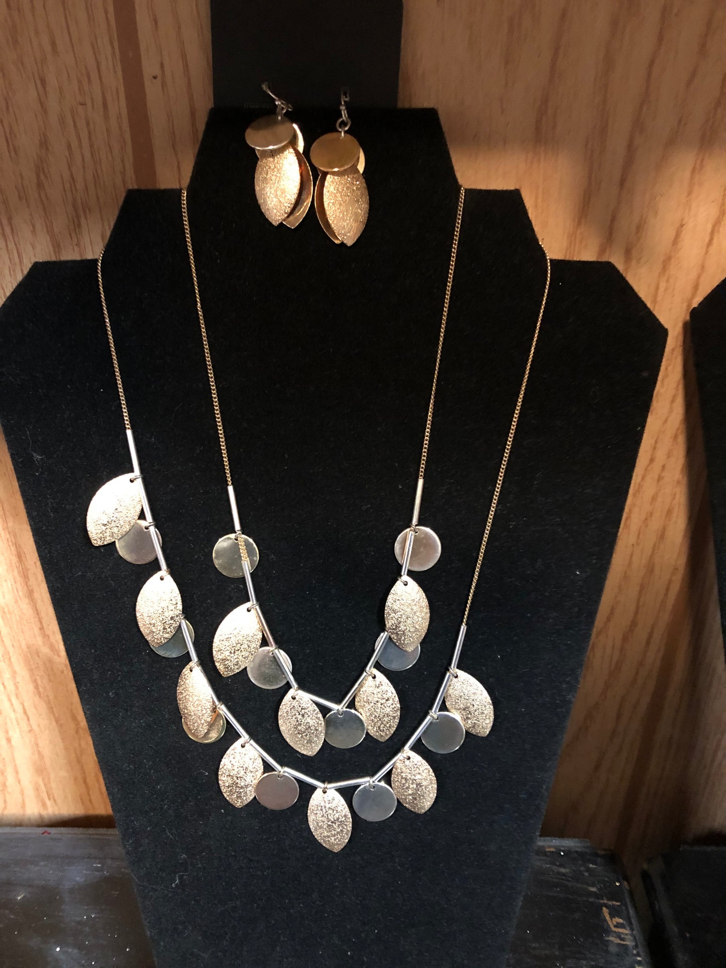 Leaf Necklace And Earring Set