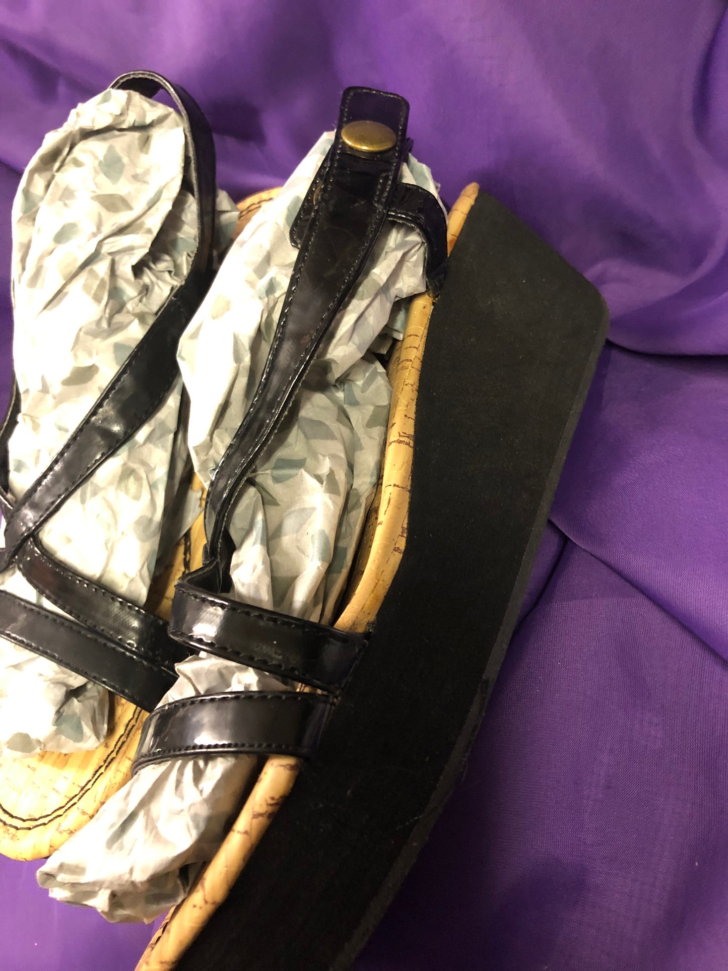 Woman Wedge Platform Sandal Color Black Size 8 "On SALE" SOLD