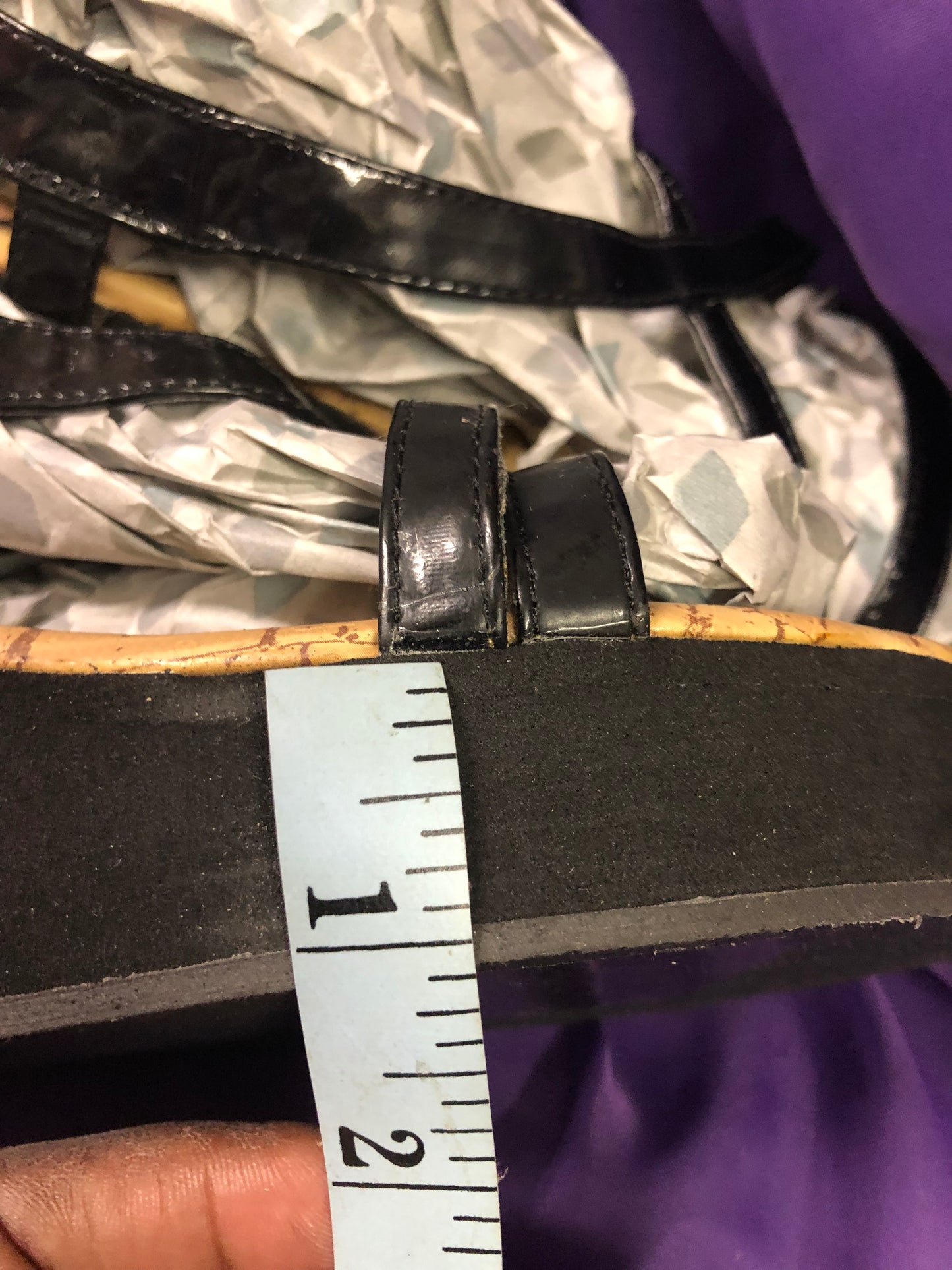 Woman Wedge Platform Sandal Color Black Size 8 "On SALE" SOLD