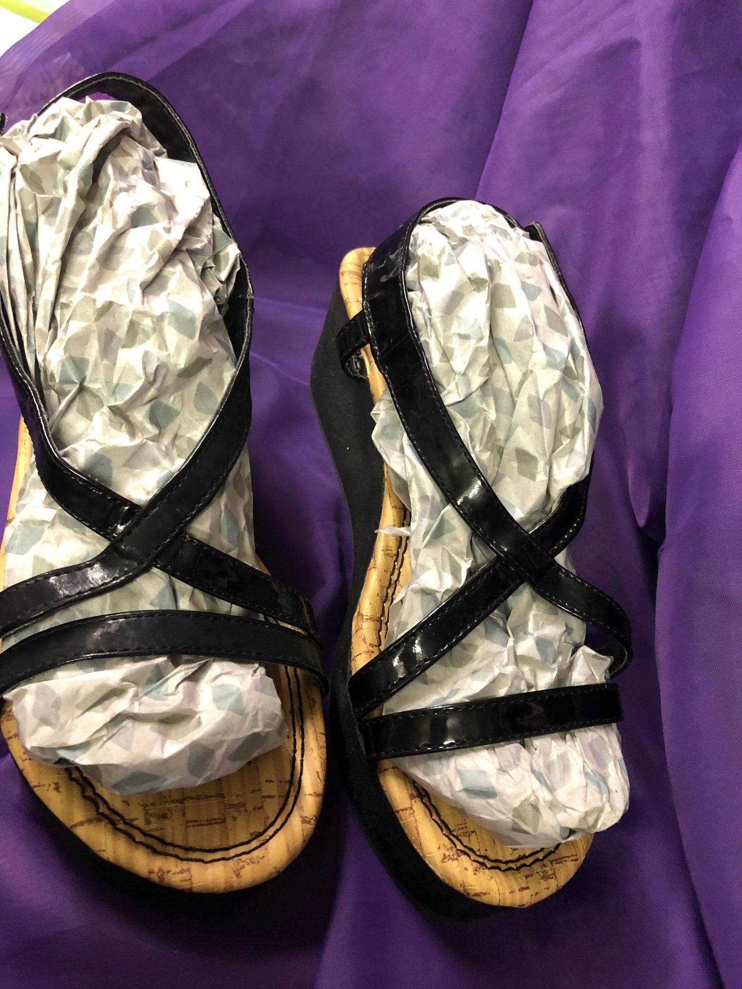 Woman Wedge Platform Sandal Color Black Size 8 "On SALE" SOLD