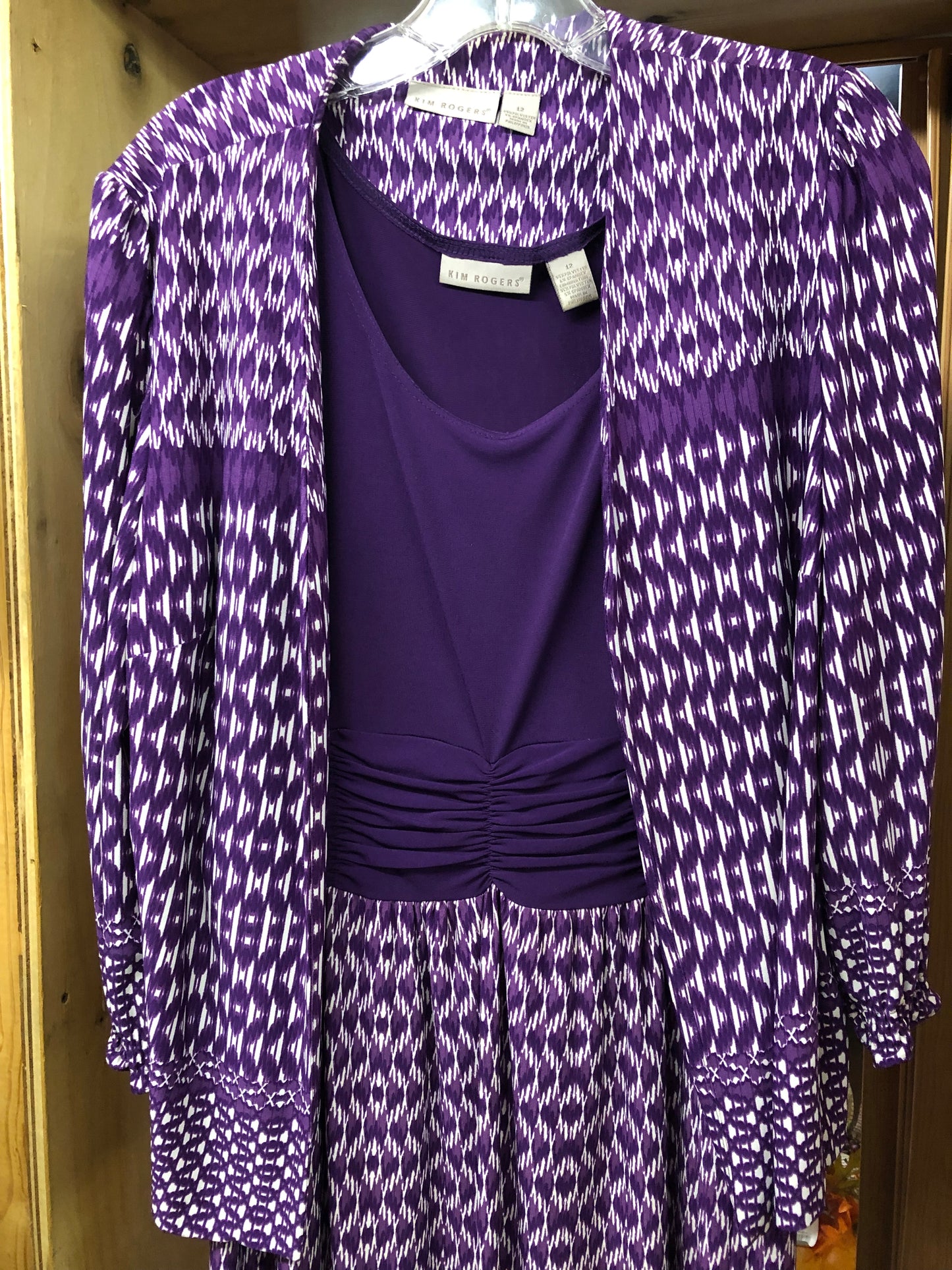 Woman 2Pc. Dress & Jacket Set Slip On By: Kim Rogers Size 12 "Fall Collection"