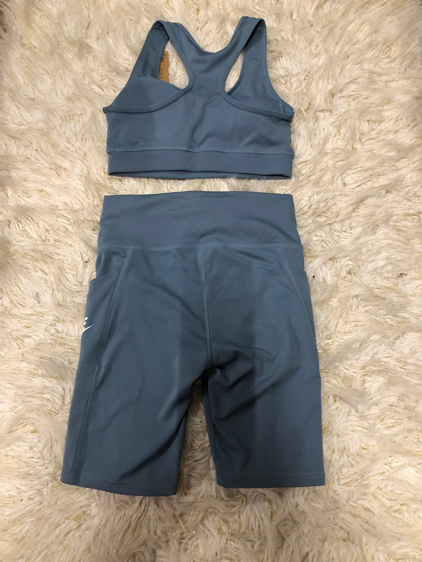 Woman Nike 2Pc Racer Back Biker Short Set Size S/M