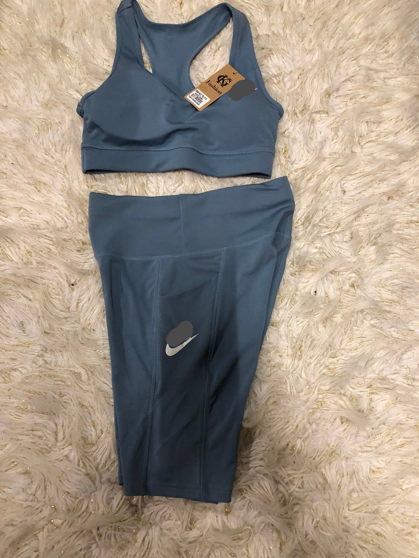 Woman Nike 2Pc Racer Back Biker Short Set Size S/M