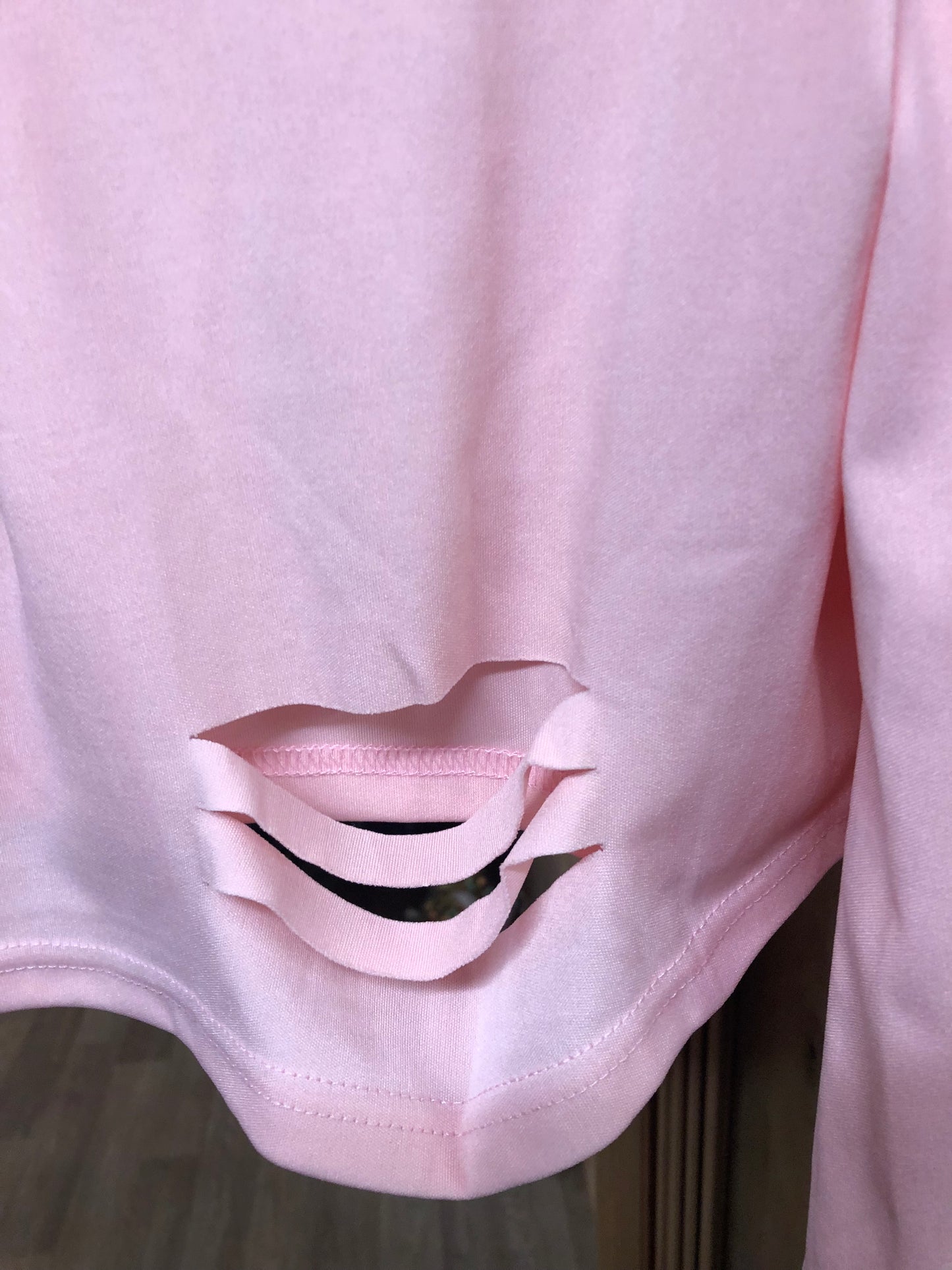 Woman 2 Piece Distress Jogger Outfit Color Pale Pink Size M "New Fall Arrival"
