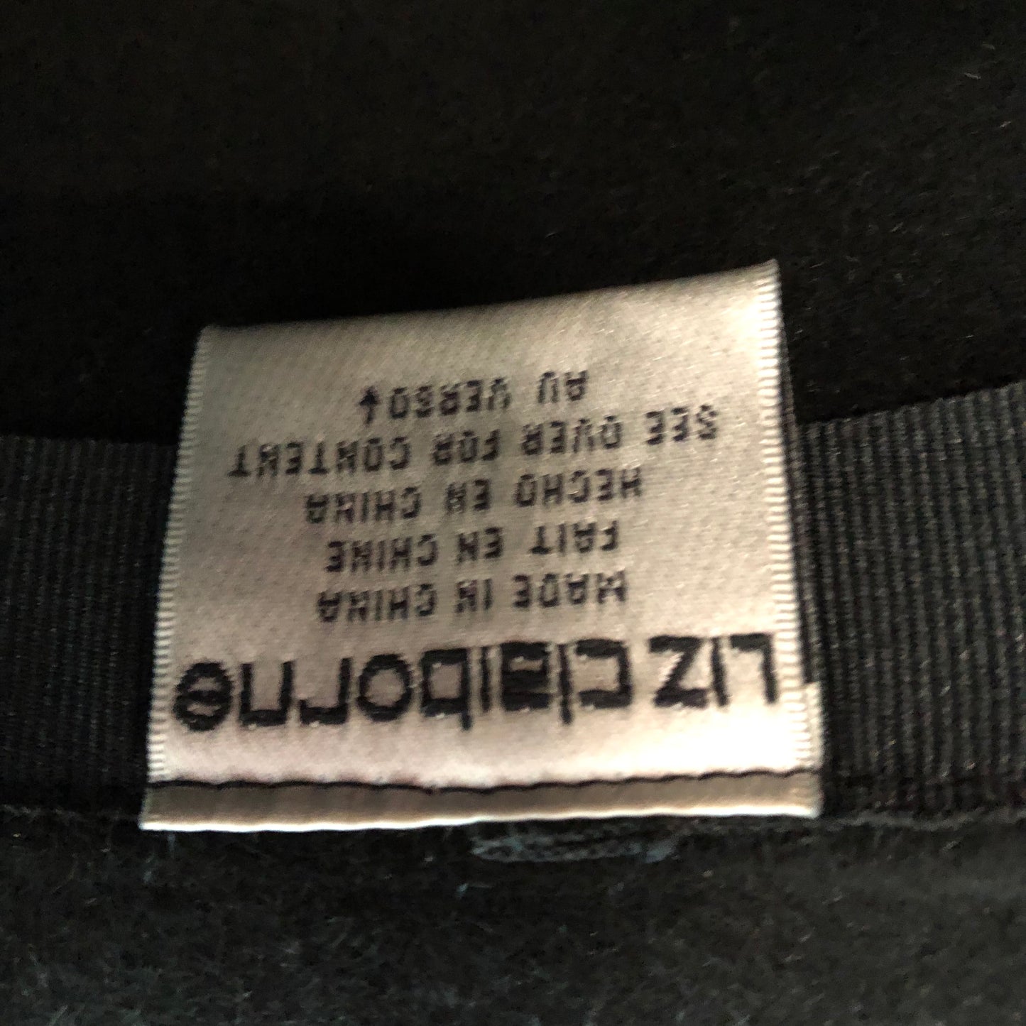 Woman Vintage Black And Velvet Band Winter Hat By: Liz Claiborn"New Fall Arrival"