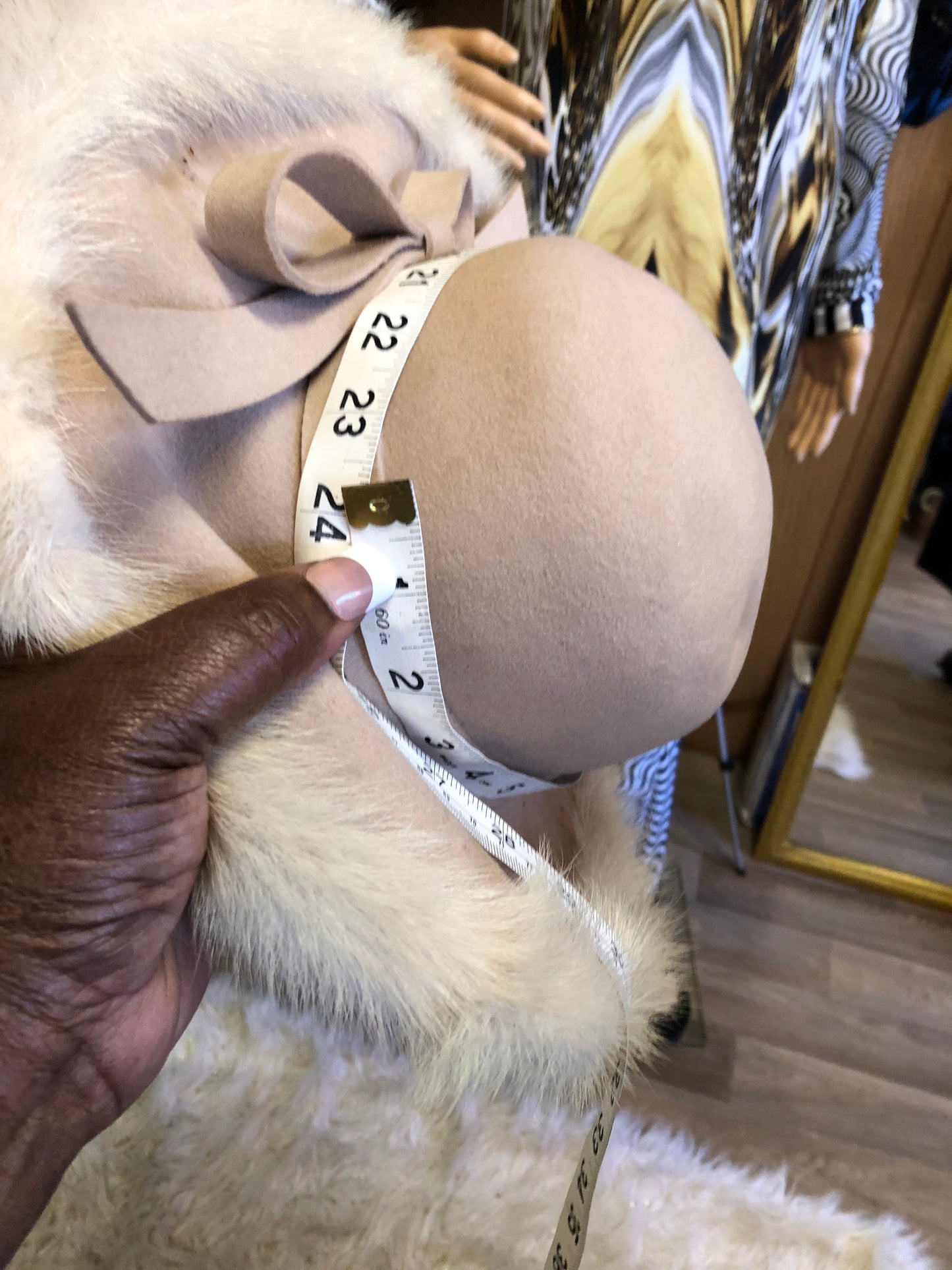 Woman Glamorous Wide Brim 100% Ultra Wool Mink Trim Hat By: Mr. John Jr. "New Fall Arrival"