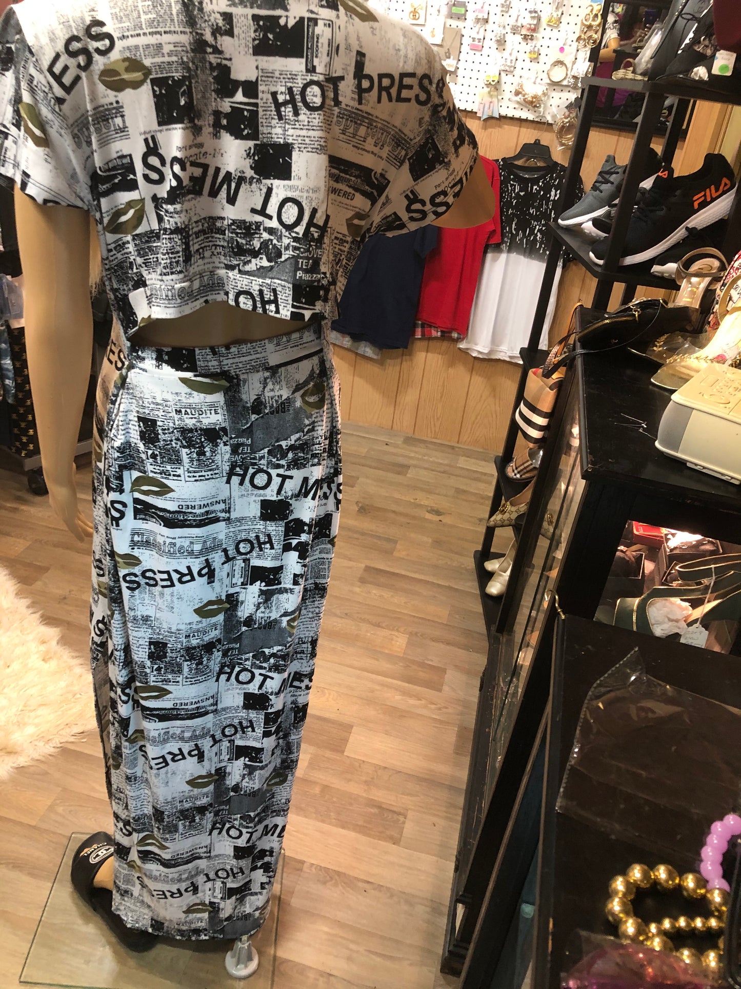 Fashion JR Dress News Color Multi News Paper Design