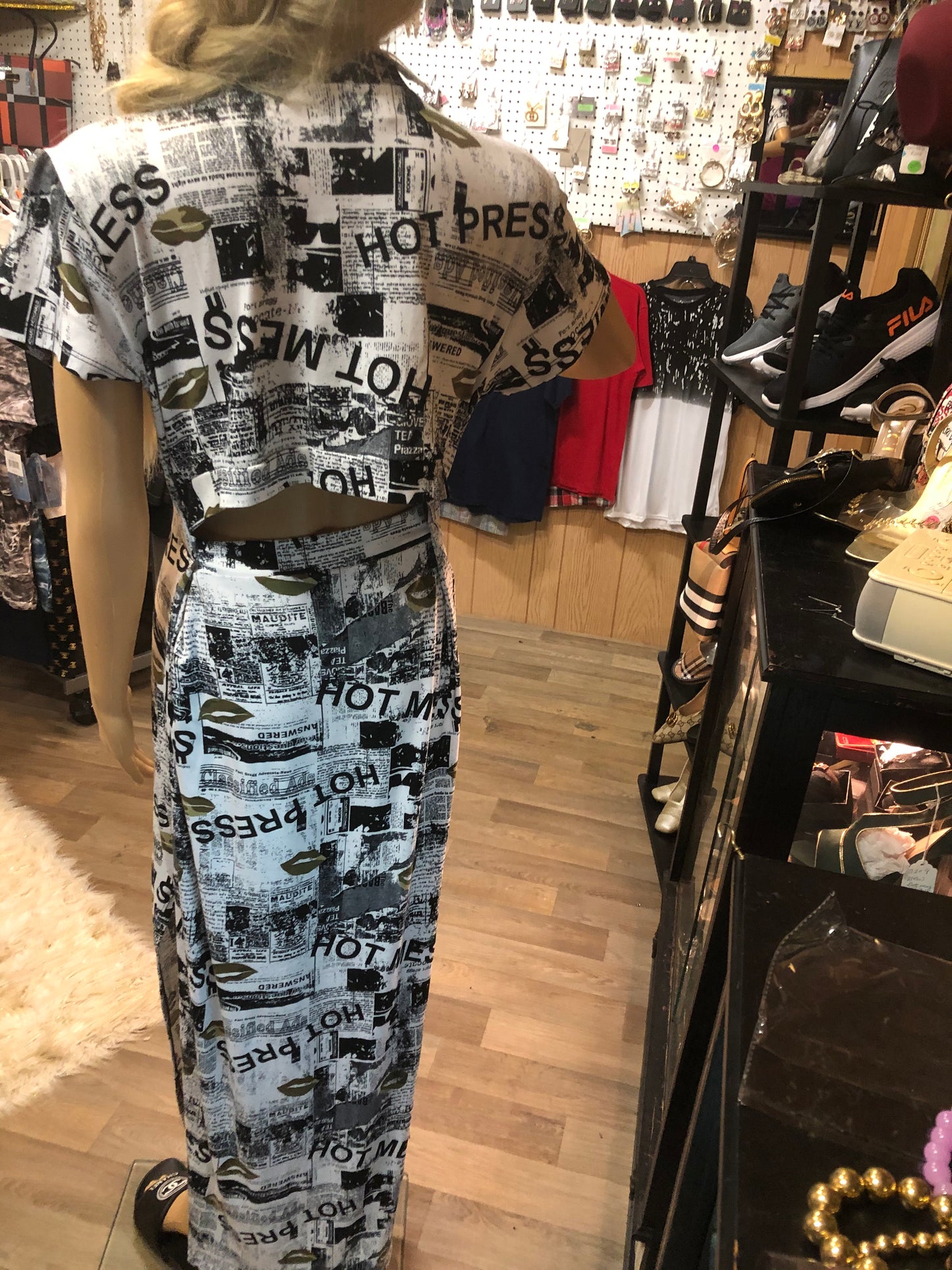 Fashion JR Dress News Color Multi News Paper Design