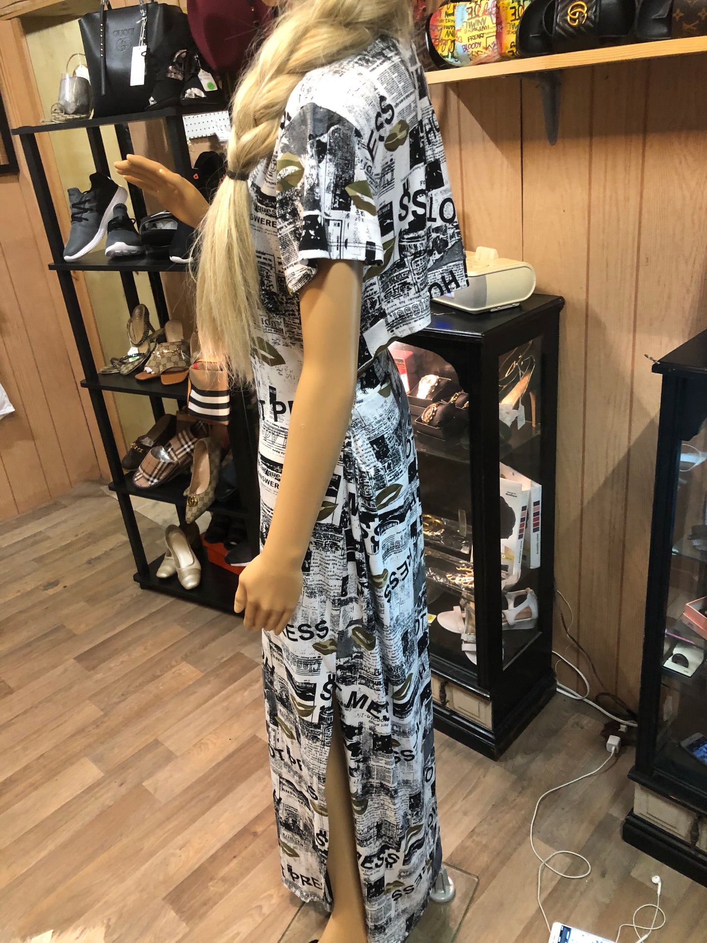 Fashion JR Dress News Color Multi News Paper Design