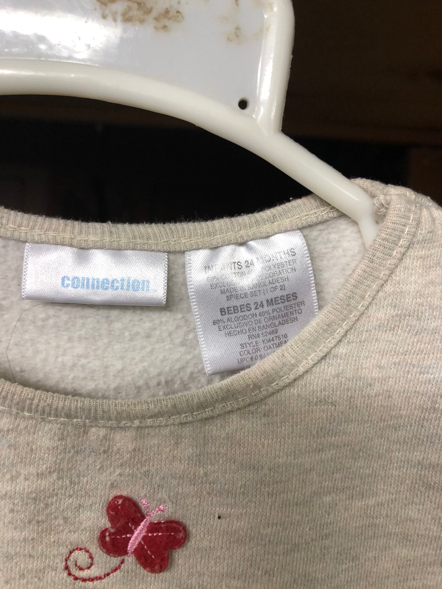 Kids 2 Piece Set By Connection Color Oatmeal Size 24 Months.