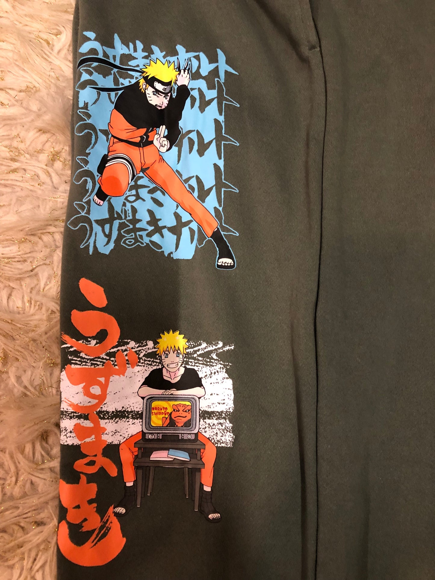 Men Solid Jogger Animation Logo Pants Size 3XL(48/50) By: Naruto "New Arrival"