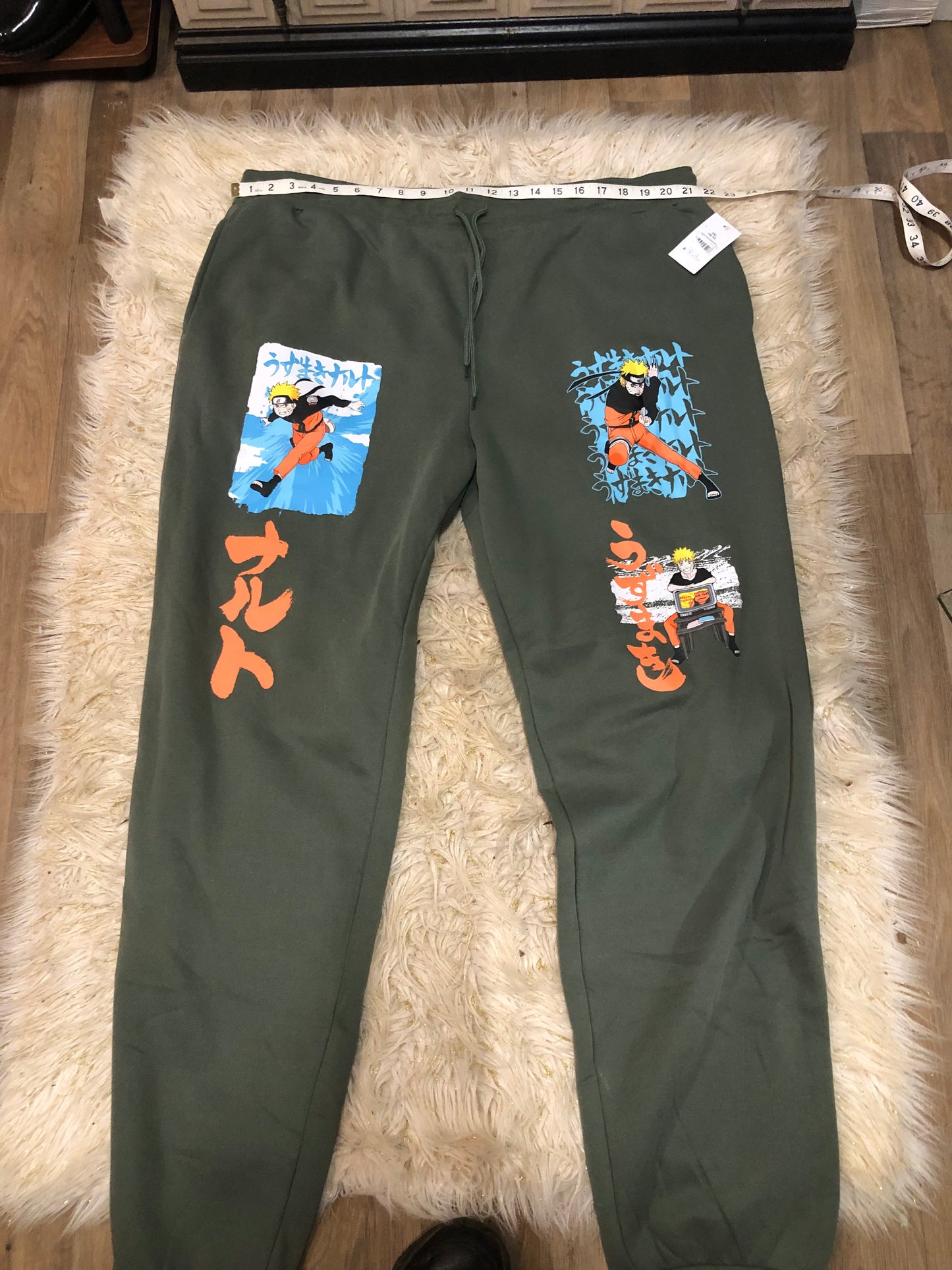Men Solid Jogger Animation Logo Pants Size 3XL(48/50) By: Naruto "New Arrival"