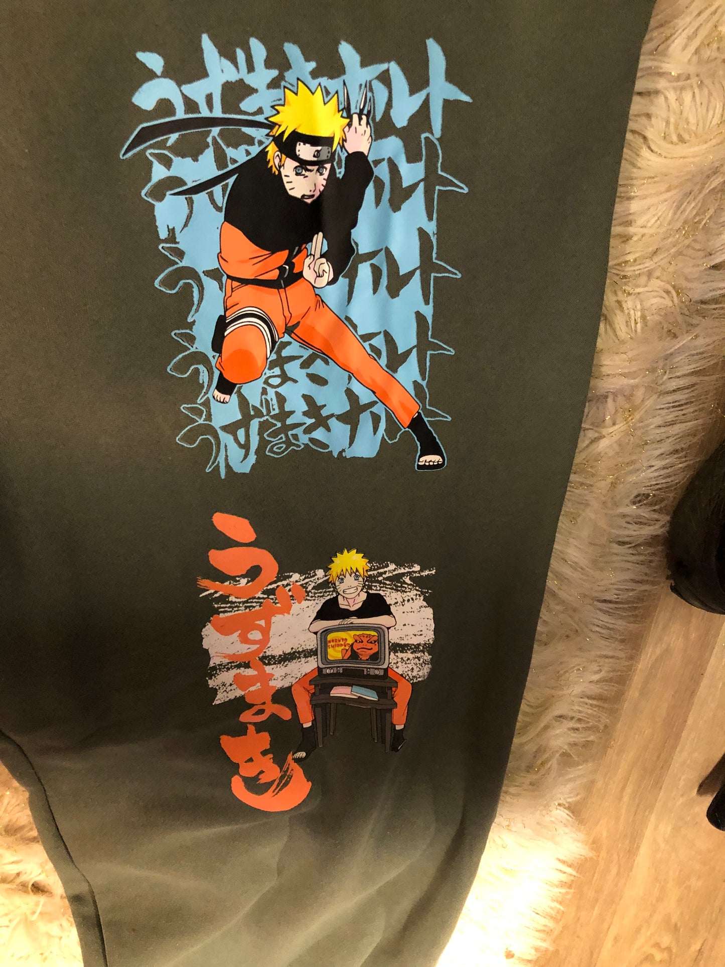 Men Solid Jogger Animation Logo Pants Size 3XL(48/50) By: Naruto "New Arrival"