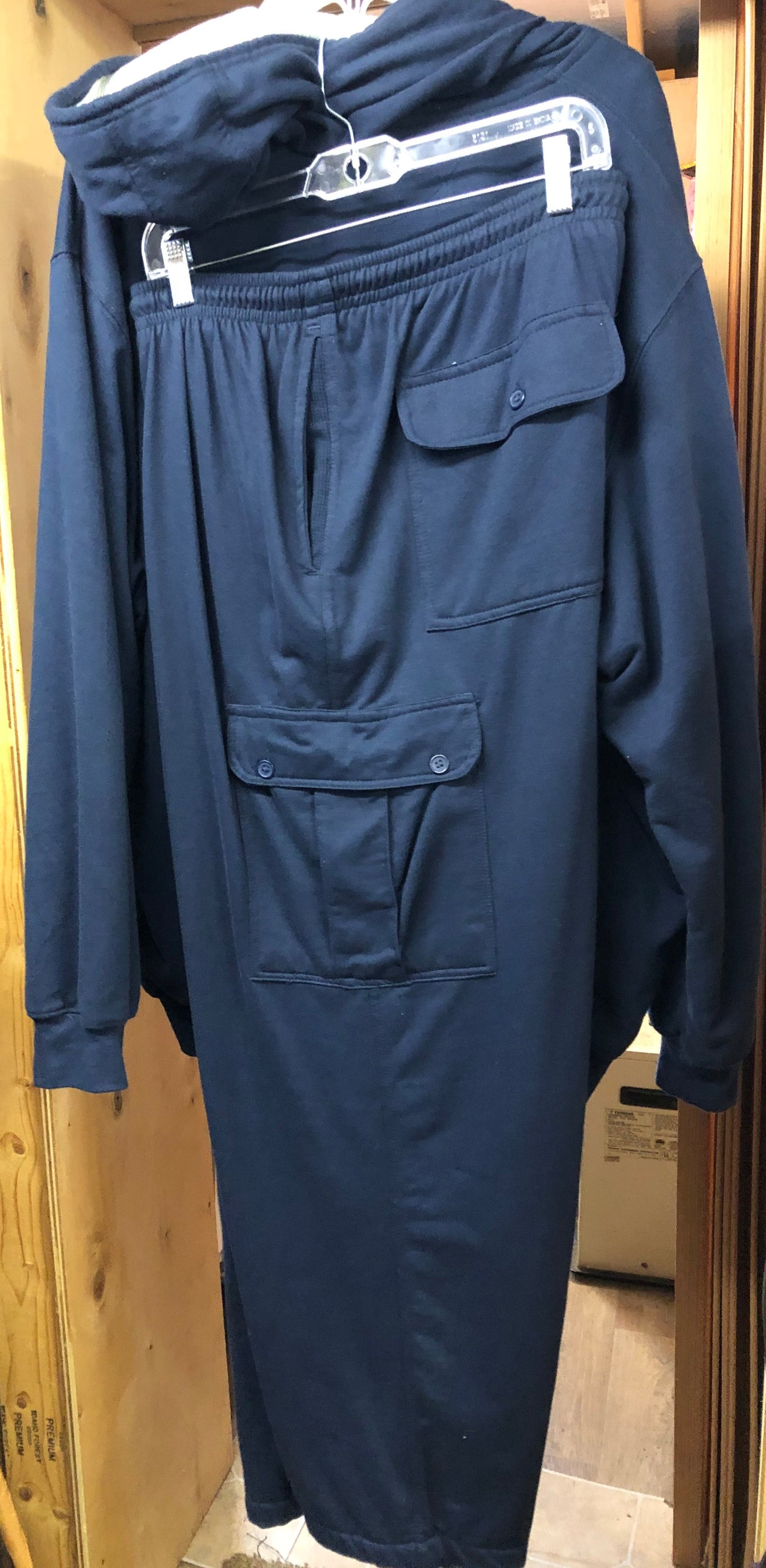 Men 2 Piece Jogger Set King Size Big Color Blue Jacket 3XL Joggers 2XL