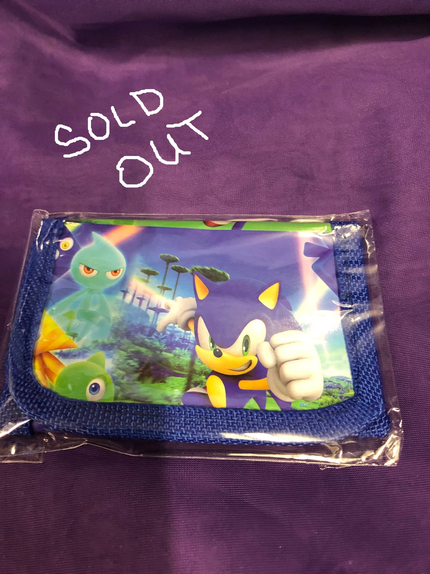 Kids Sonic Wallets "New Arrival" Colors; Sky Blue,Yellow, And Green @ 15.00 Ea.