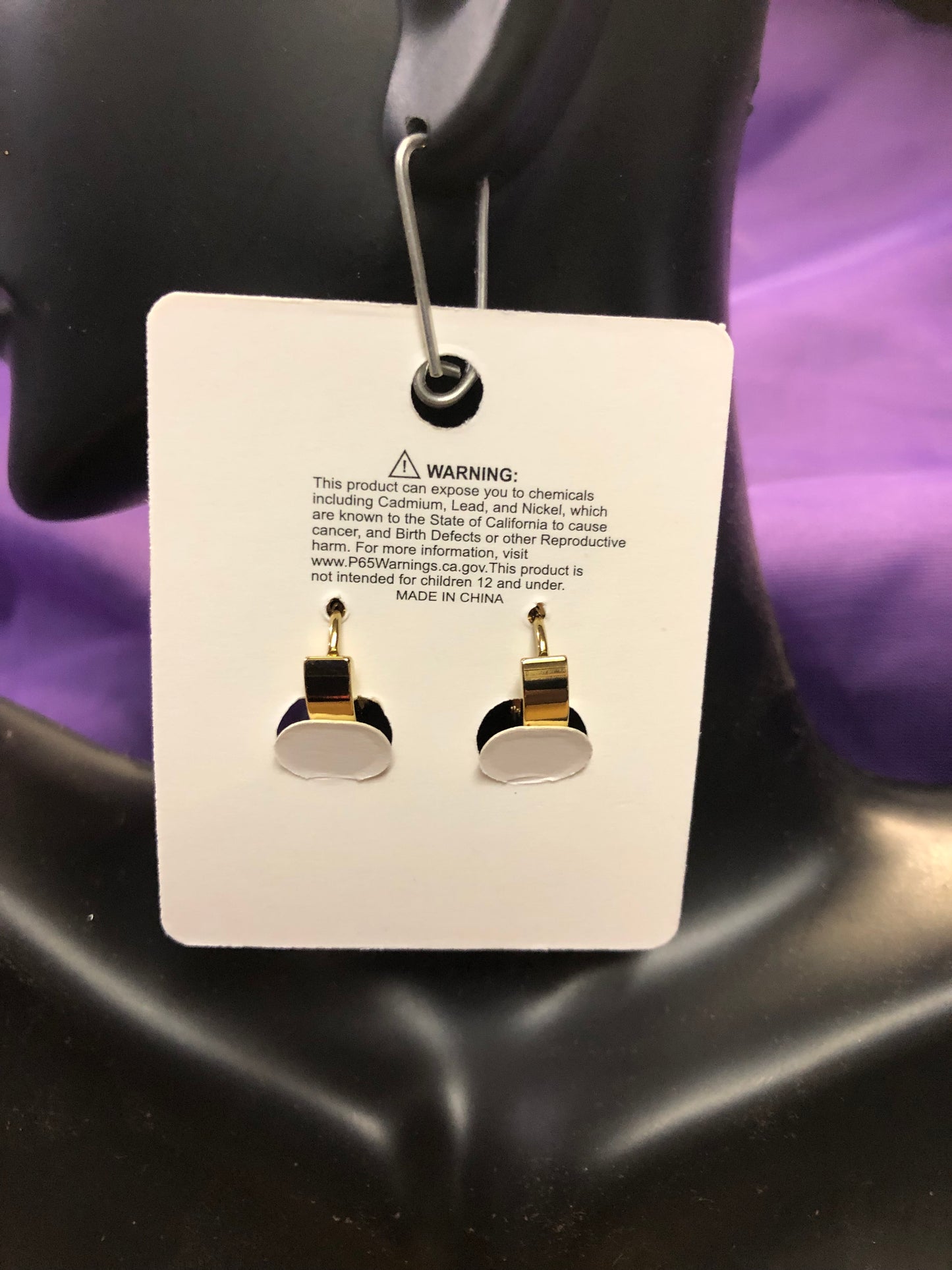 Unisex Stainless Steel Small 'GOLD' Hoop Earrings With The Hanging Cross"New Arrival"
