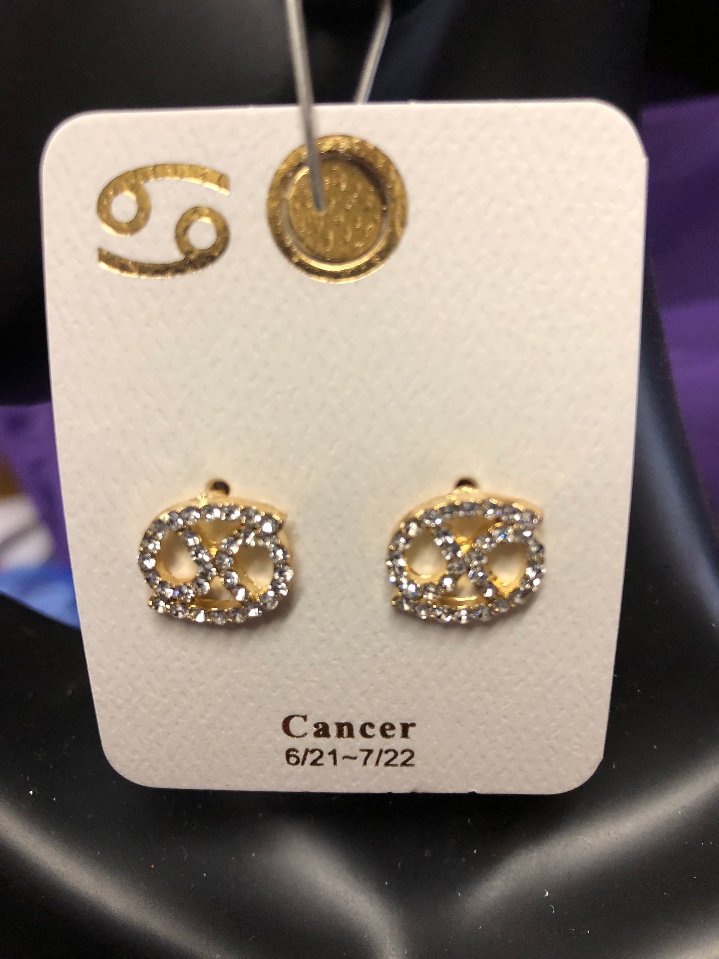Woman Zodiac Sign Cancer Fashion Earrings Color Gold "New Arrival"