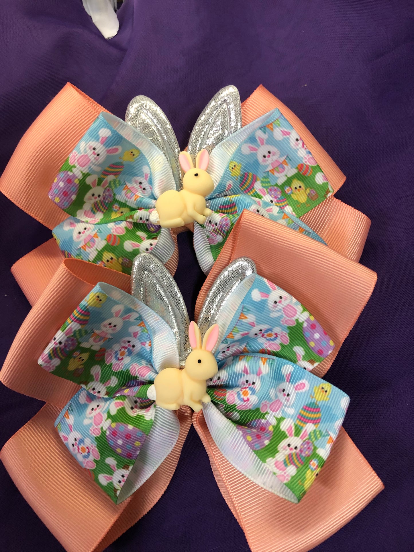 Little Girls Easter Bunny Bows Color Orange 12.00 Ea. Or 2 for 20.00 "New Arrival"