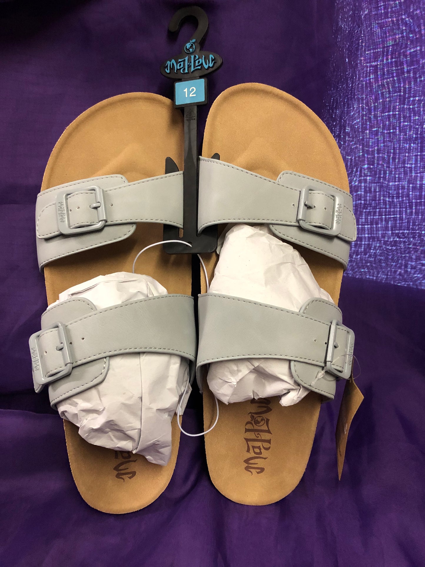 Woman Platform Sandal Slides Color Gray Size 12 By: Mad Love "New Arrival"