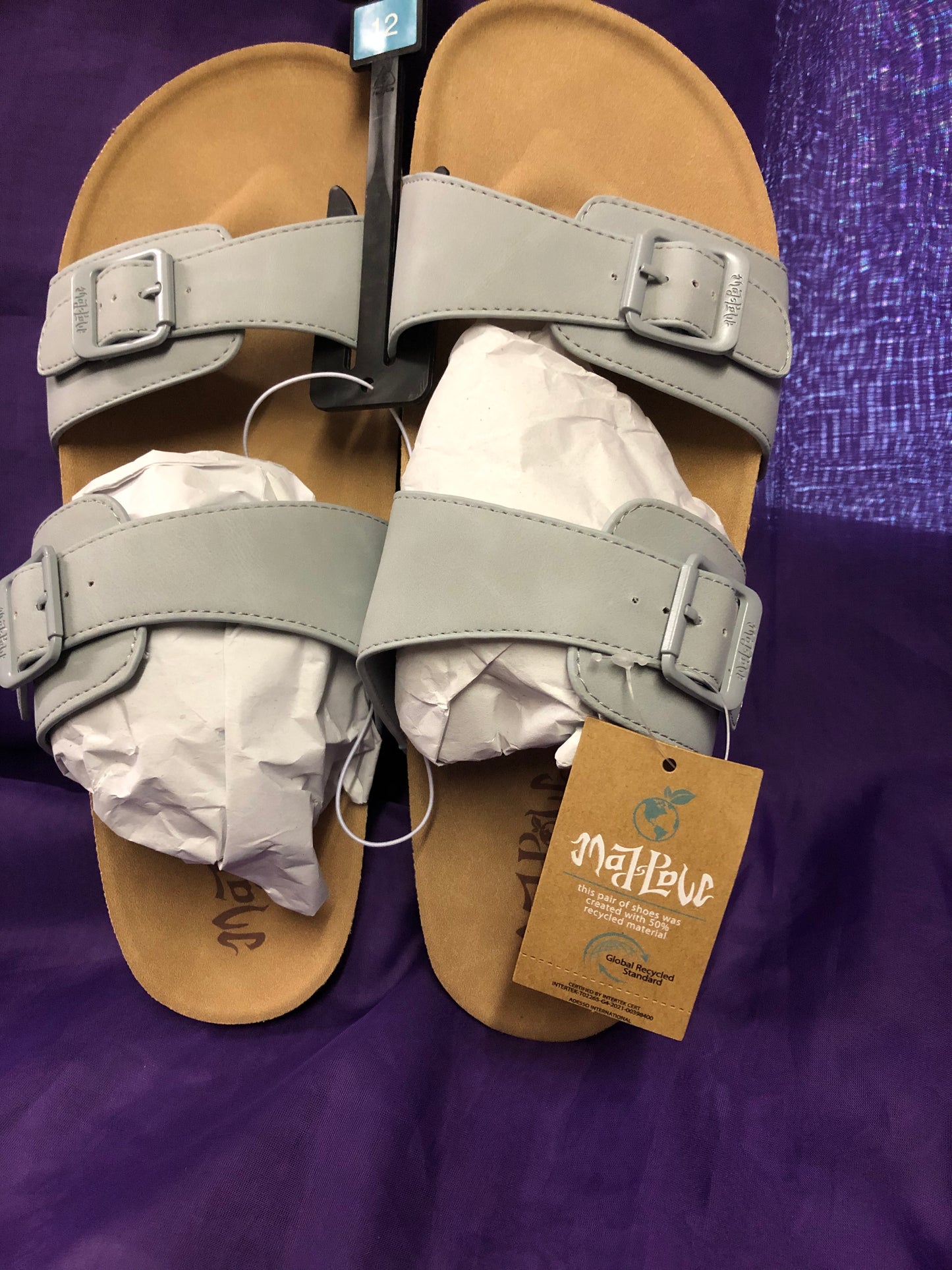 Woman Platform Sandal Slides Color Gray Size 12 By: Mad Love "New Arrival"