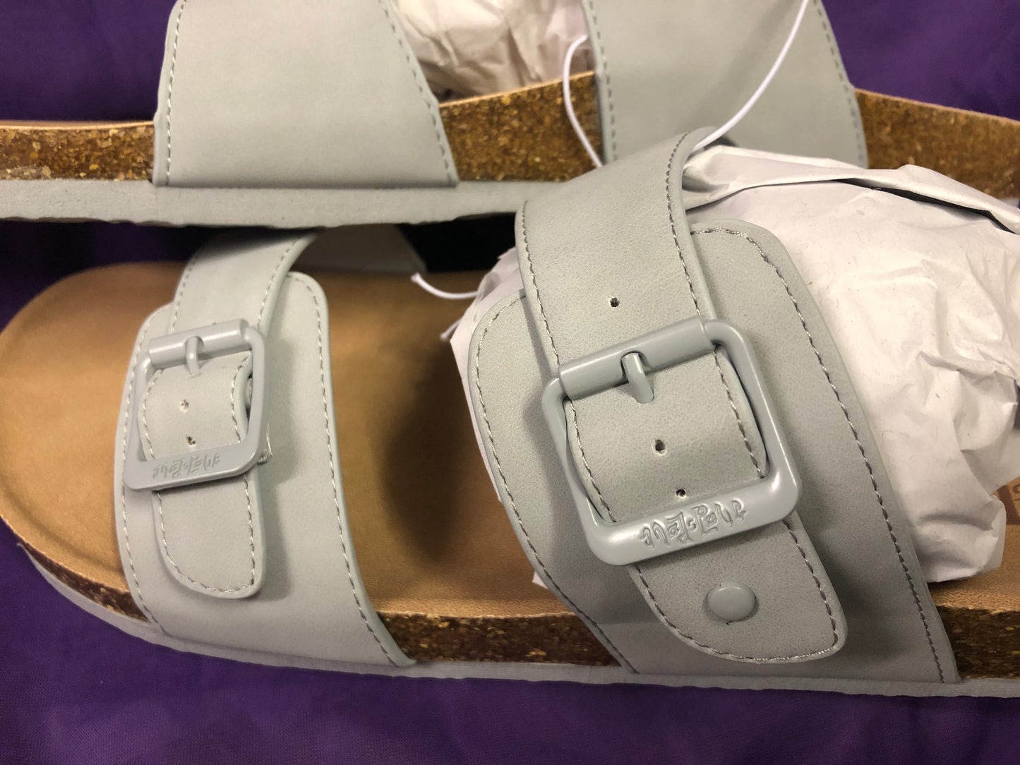 Woman Platform Sandal Slides Color Gray Size 12 By: Mad Love "New Arrival"