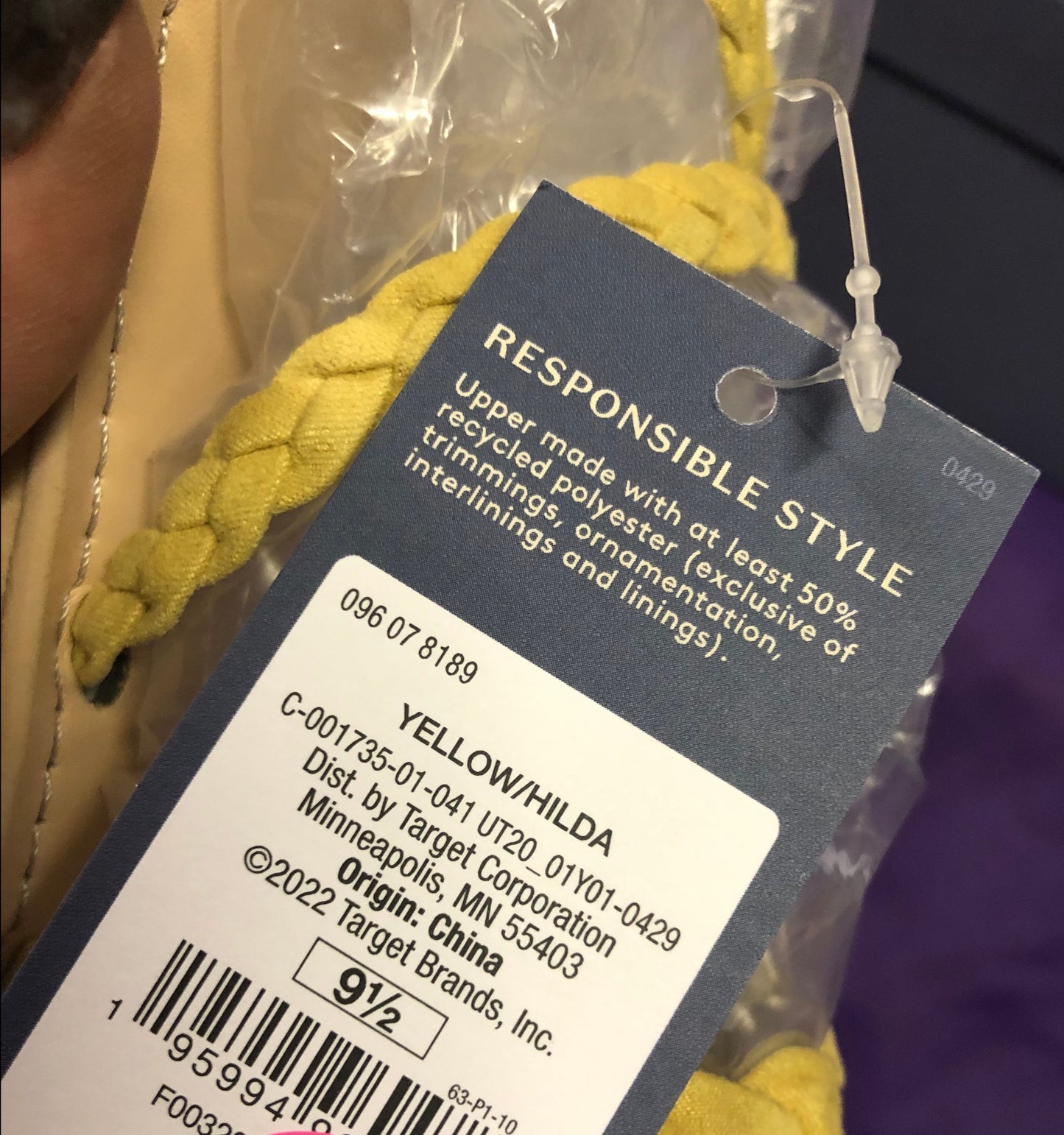 Woman Braided Flat Hilda Sandal Color Yellow Size 8 And 9.5 "New Arrival"