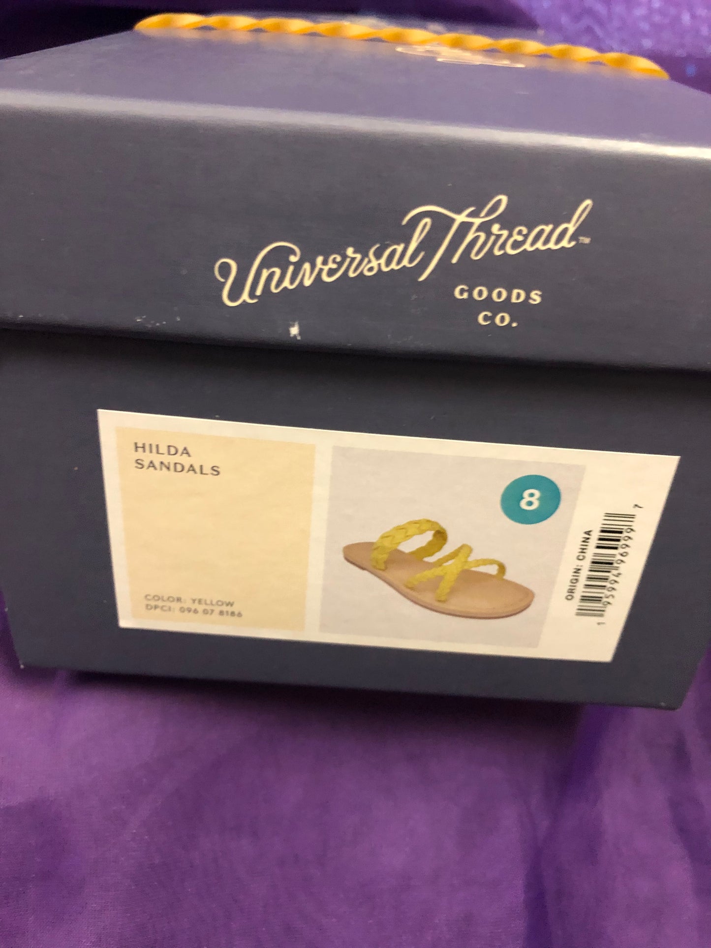 Woman Braided Flat Hilda Sandal Color Yellow Size 8 And 9.5 "New Arrival"