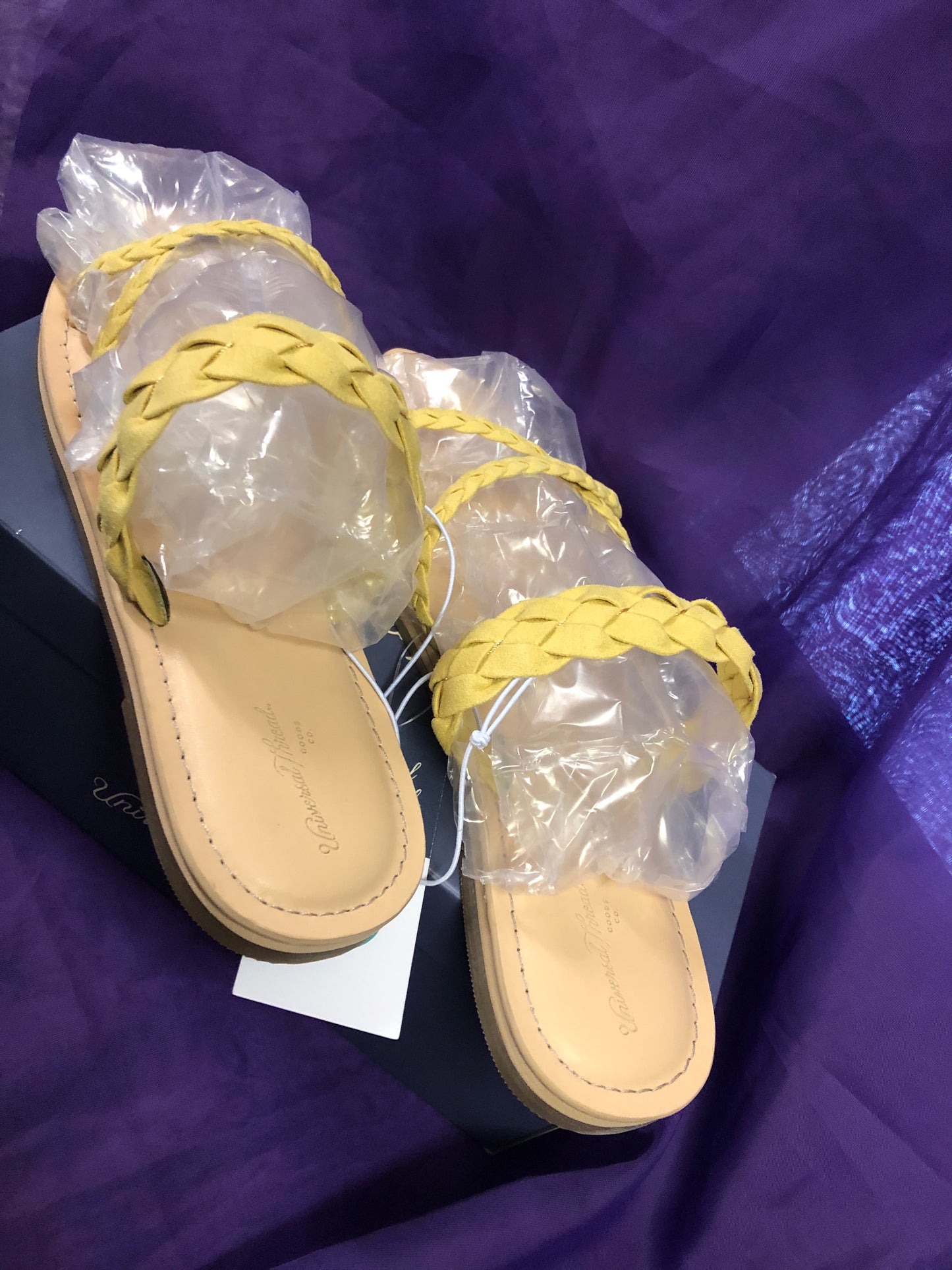 Woman Braided Flat Hilda Sandal Color Yellow Size 8 And 9.5 "New Arrival"