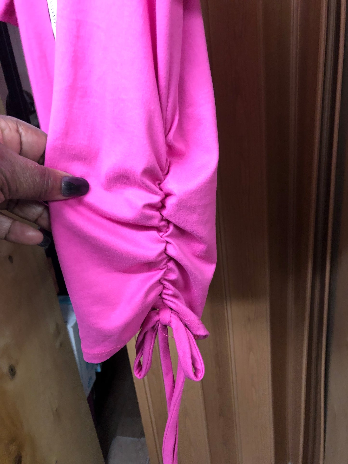 Woman T-Shirt Size 1XL Accented With Bling Color Fuchsia "New Arrival"
