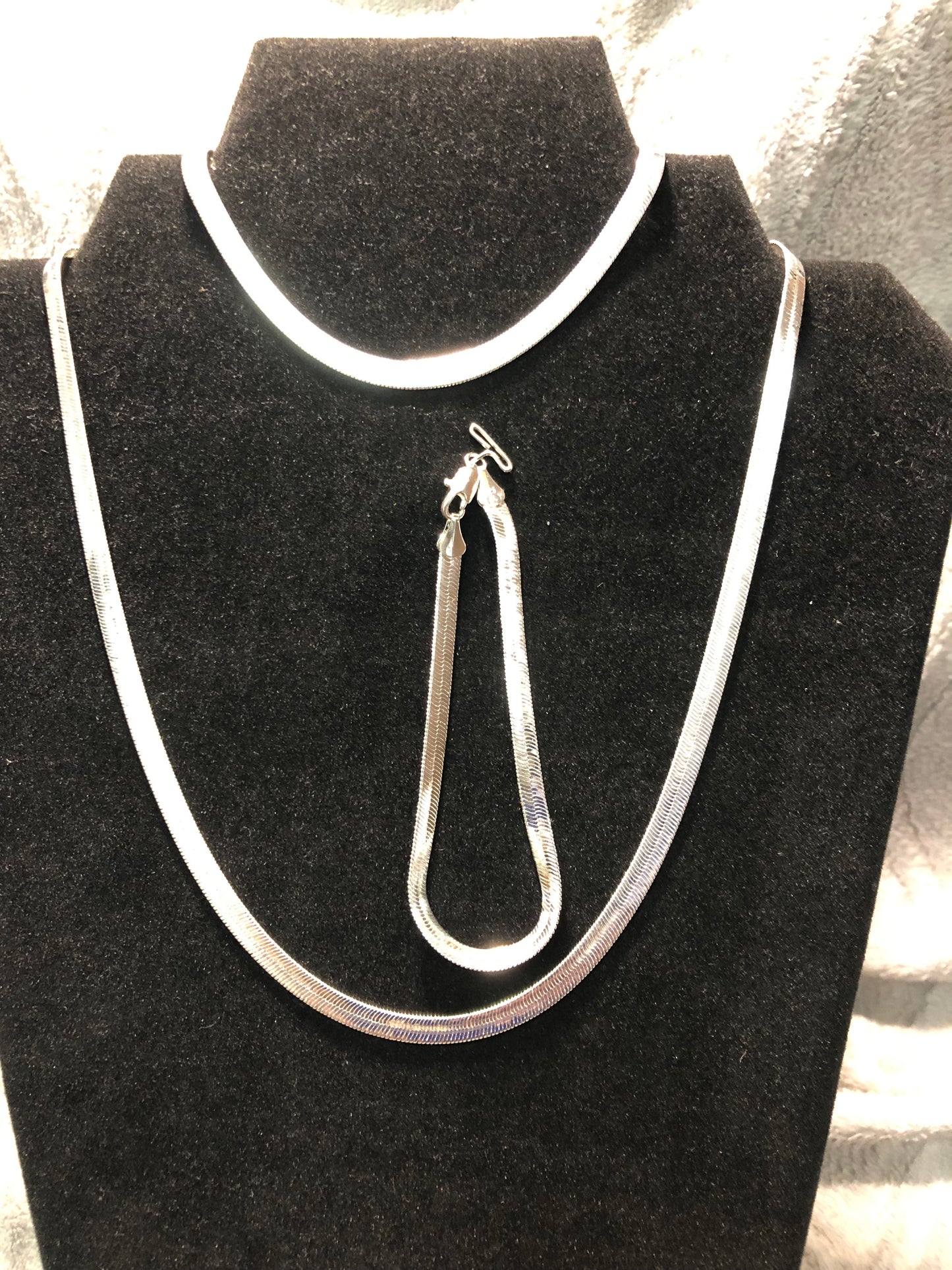 Gold Plated 14K 3 Pc. Herringbone Set