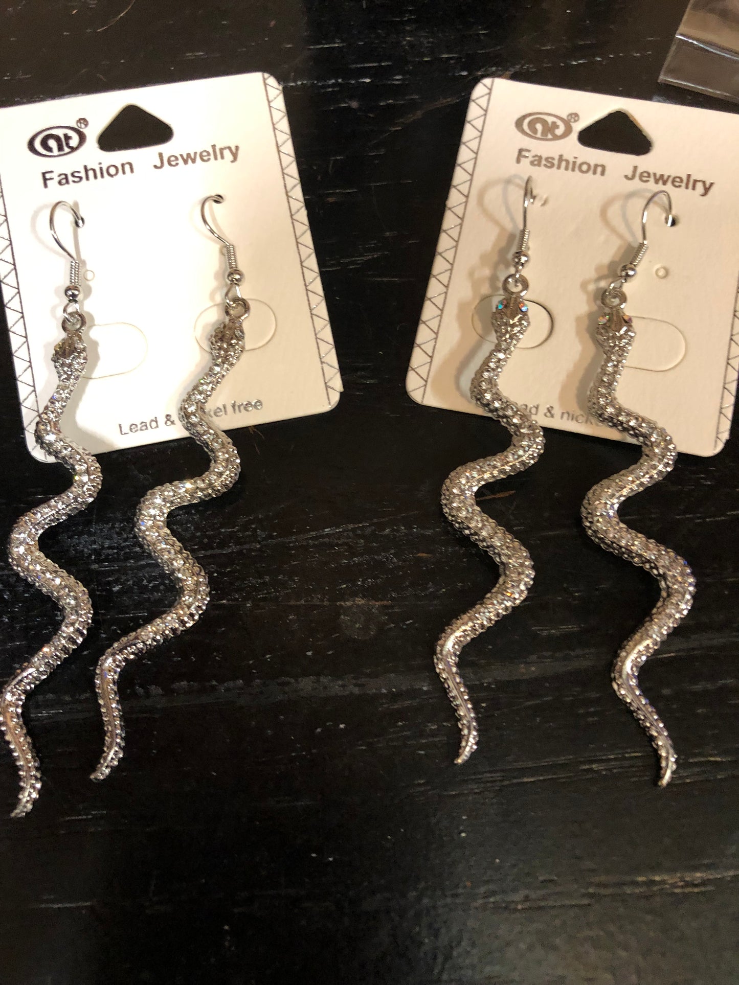 Fashion Snake Bling Earrings Color Silver