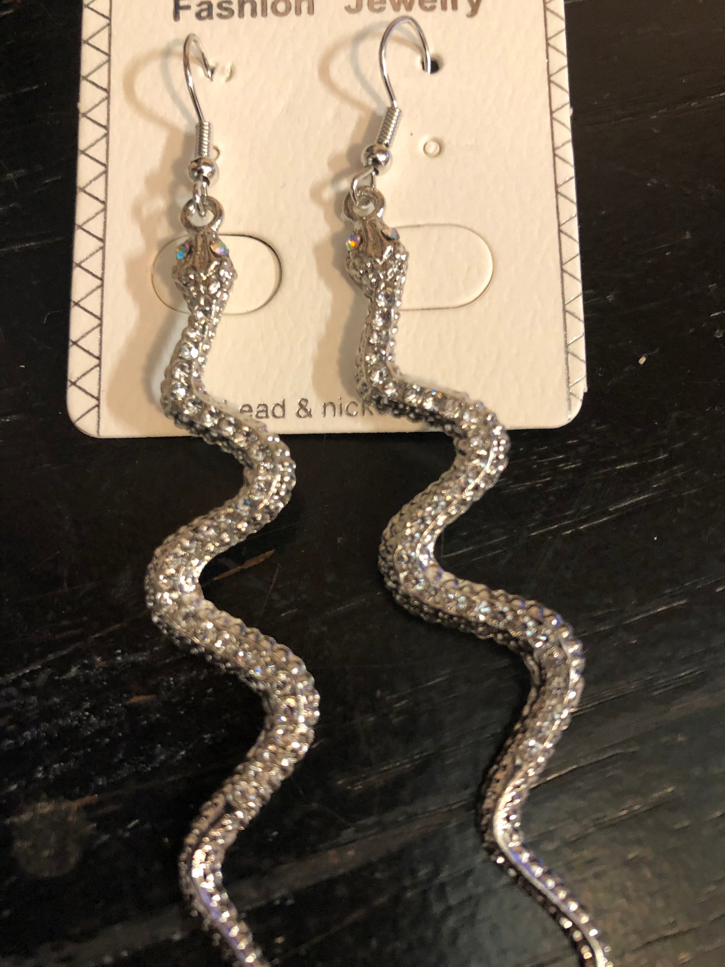 Fashion Snake Bling Earrings Color Silver