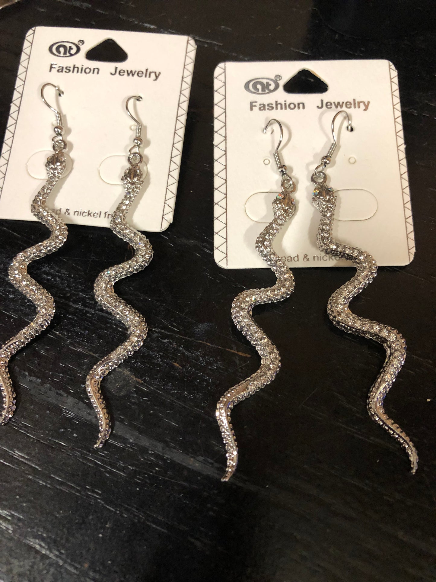 Fashion Snake Bling Earrings Color Silver