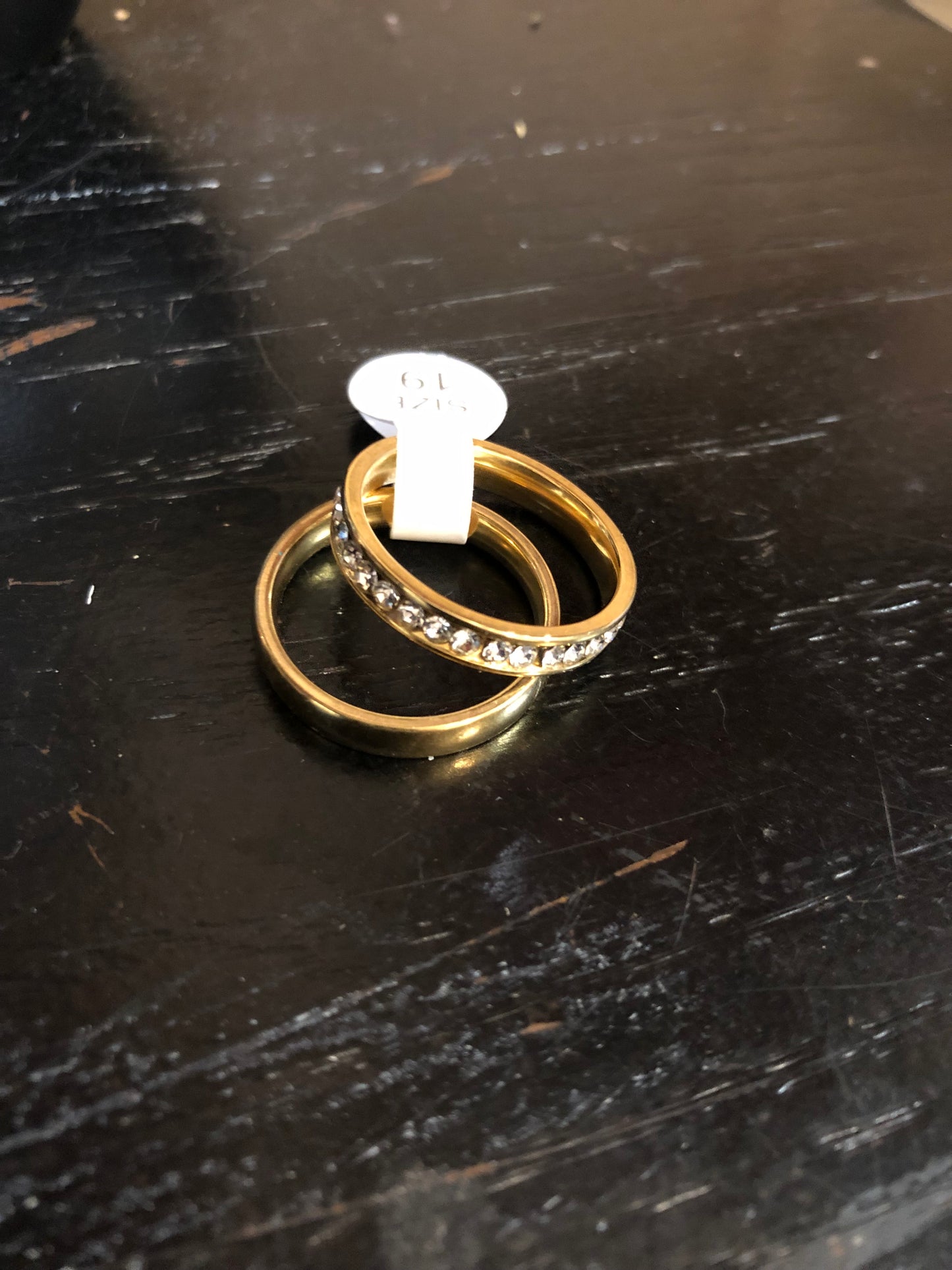 Woman Fashion Ring Set Size 9 Color Gold Stainless Steel