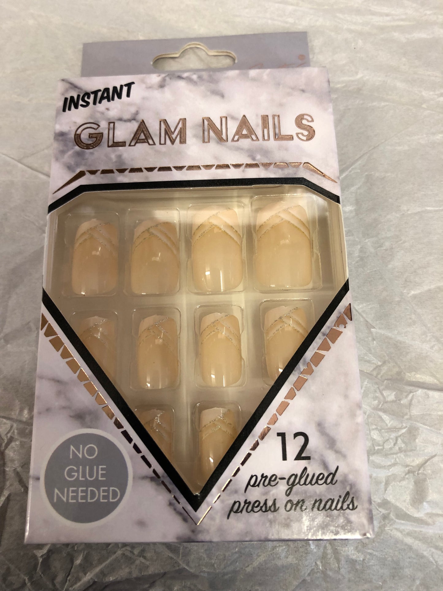 Instant Glam Nails "New Arrivals" 12 Per-Glued Press On Nails No Glue Needed