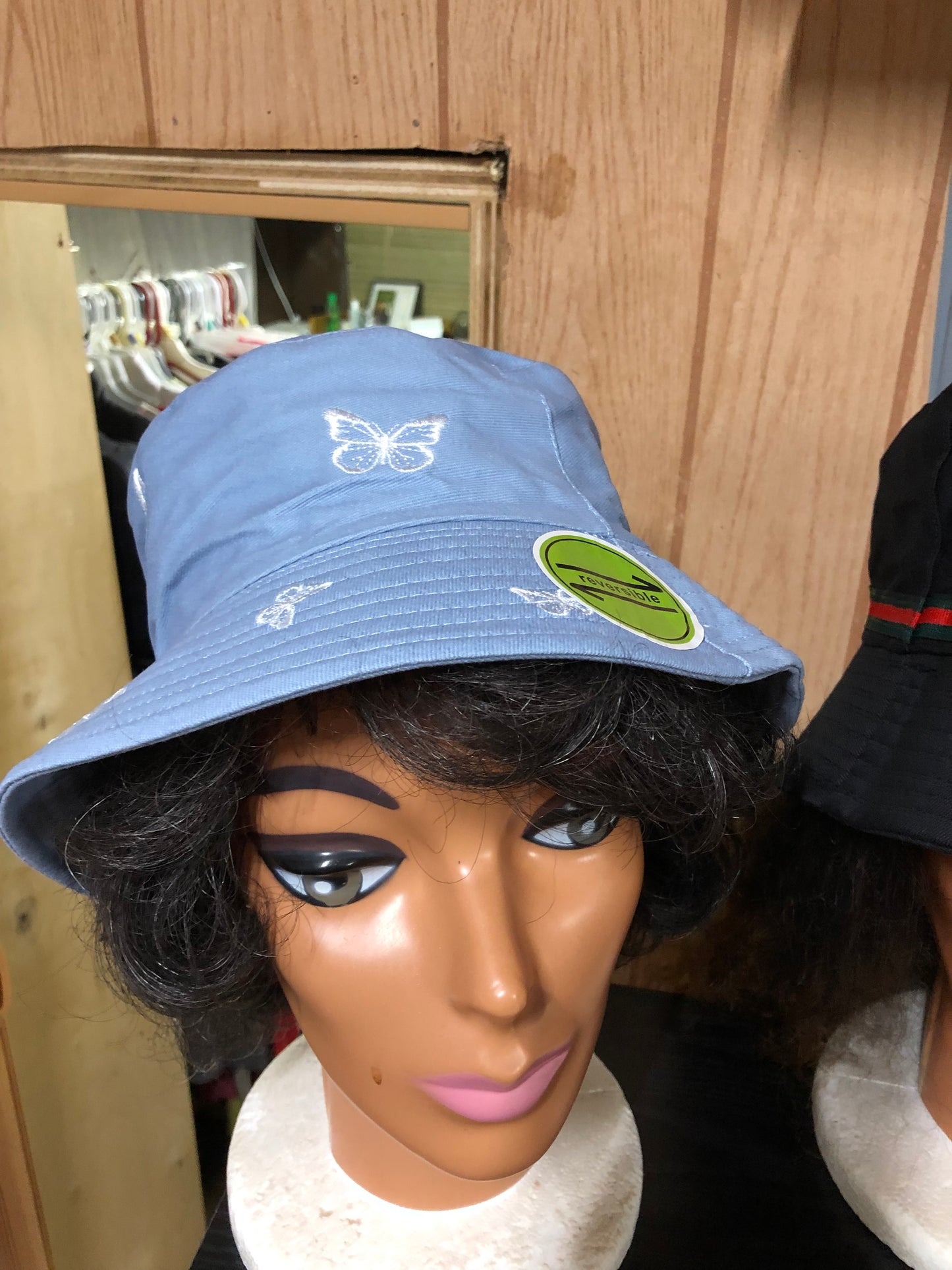 Embroidered Reversiable Butterfly Bucket Hat Only1 Left Thanks For Your Purchase.