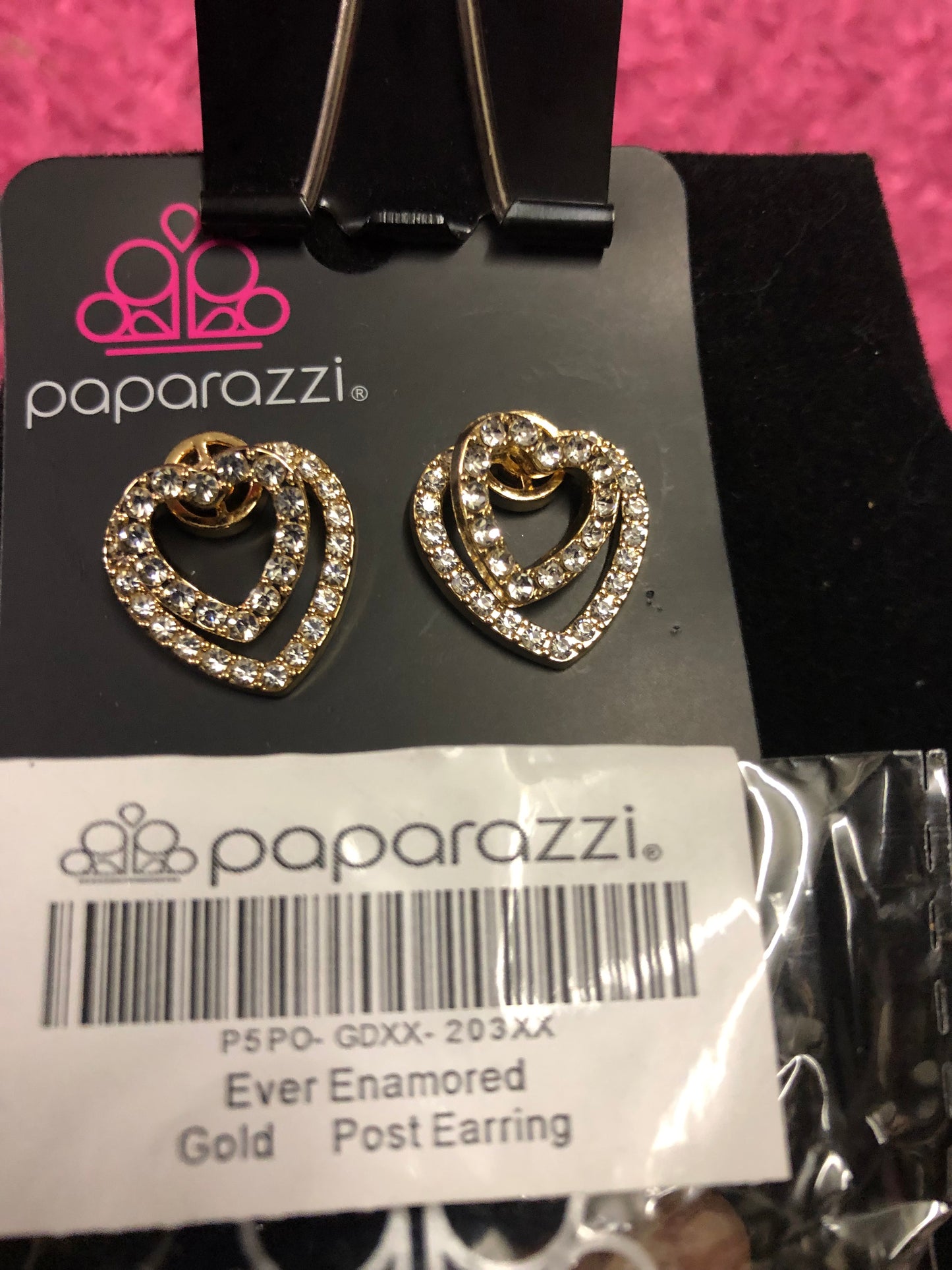 Paparazzi Ever Enamored Gold Earrings