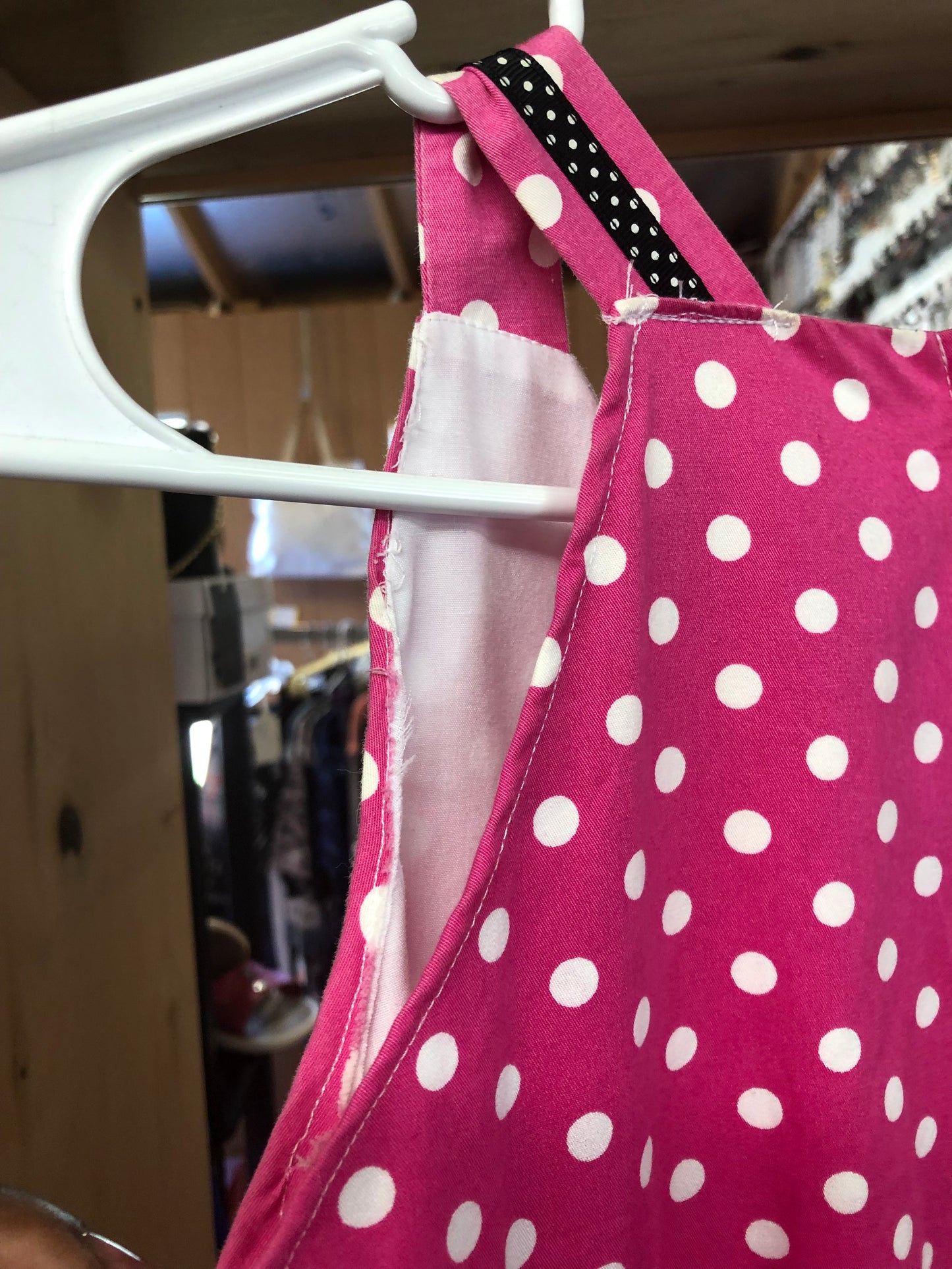 Young Girls Beautiful T-Strap Sun Dress Size 16 Multicolor Polkadot Pink/Blk And White. "Memorial Day Sale"