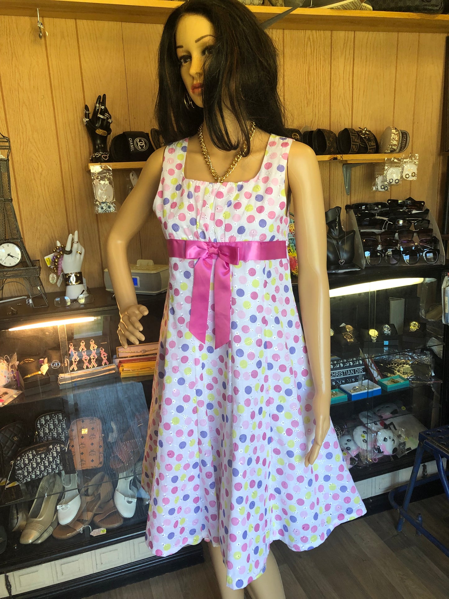 Young Girls Fashion Dress Size 16 Color: Multicolor Polkadots " On Sale Now"