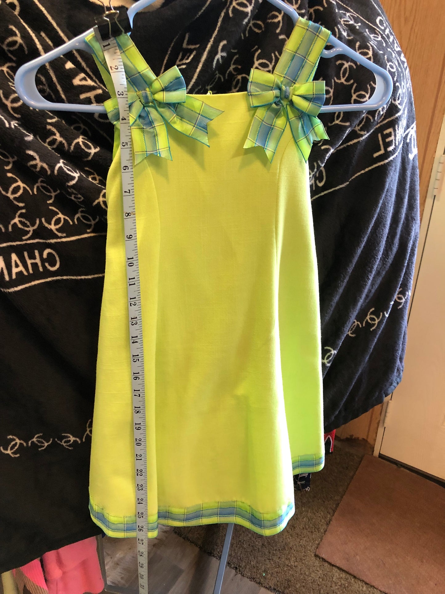 Girls T-Strap Dress Size 5 By: Bonnie Jean Color Pale Green