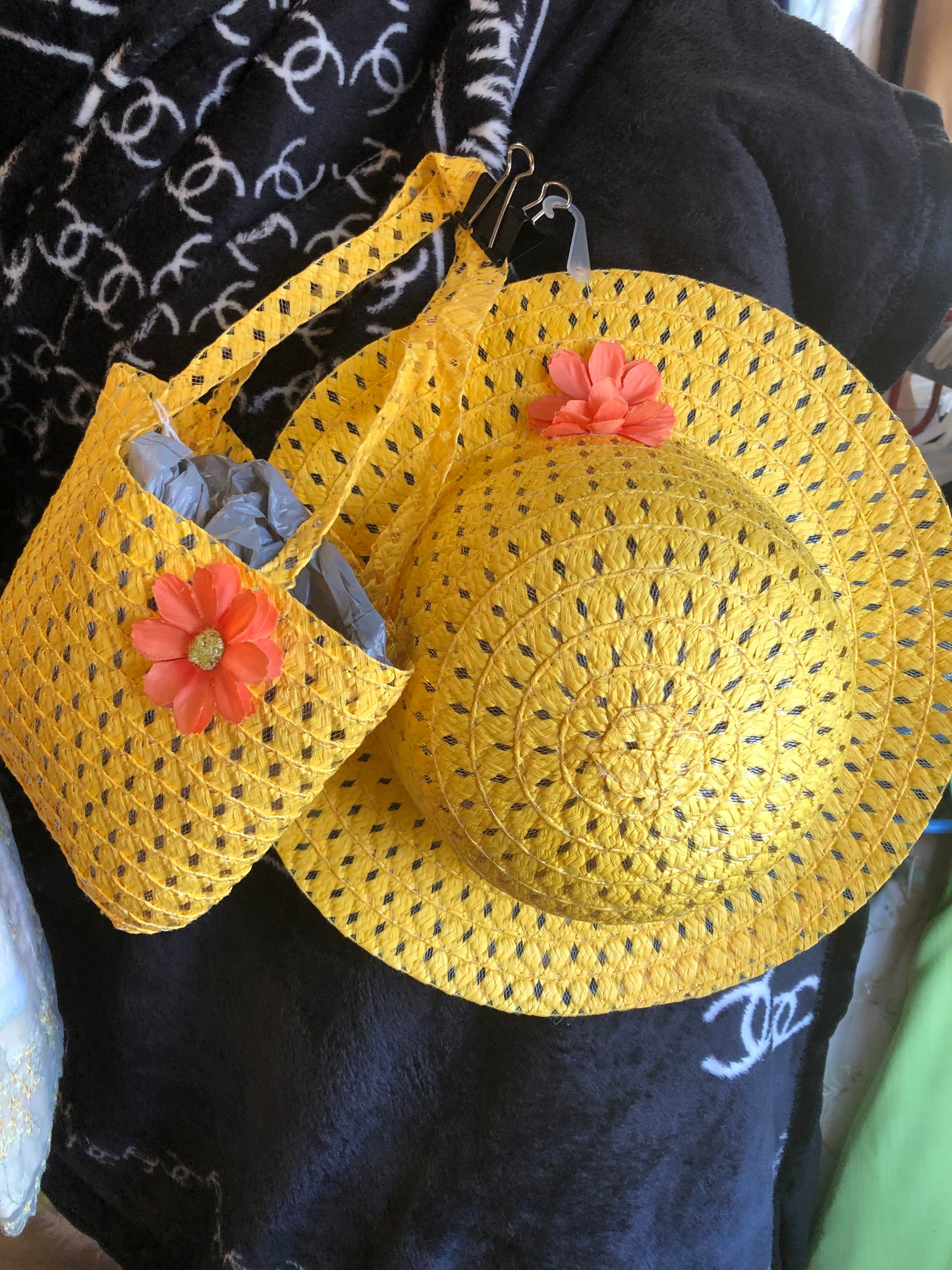 Girls Easter Dress Up Hat And Purse Set Color Yellow "New Arrival"